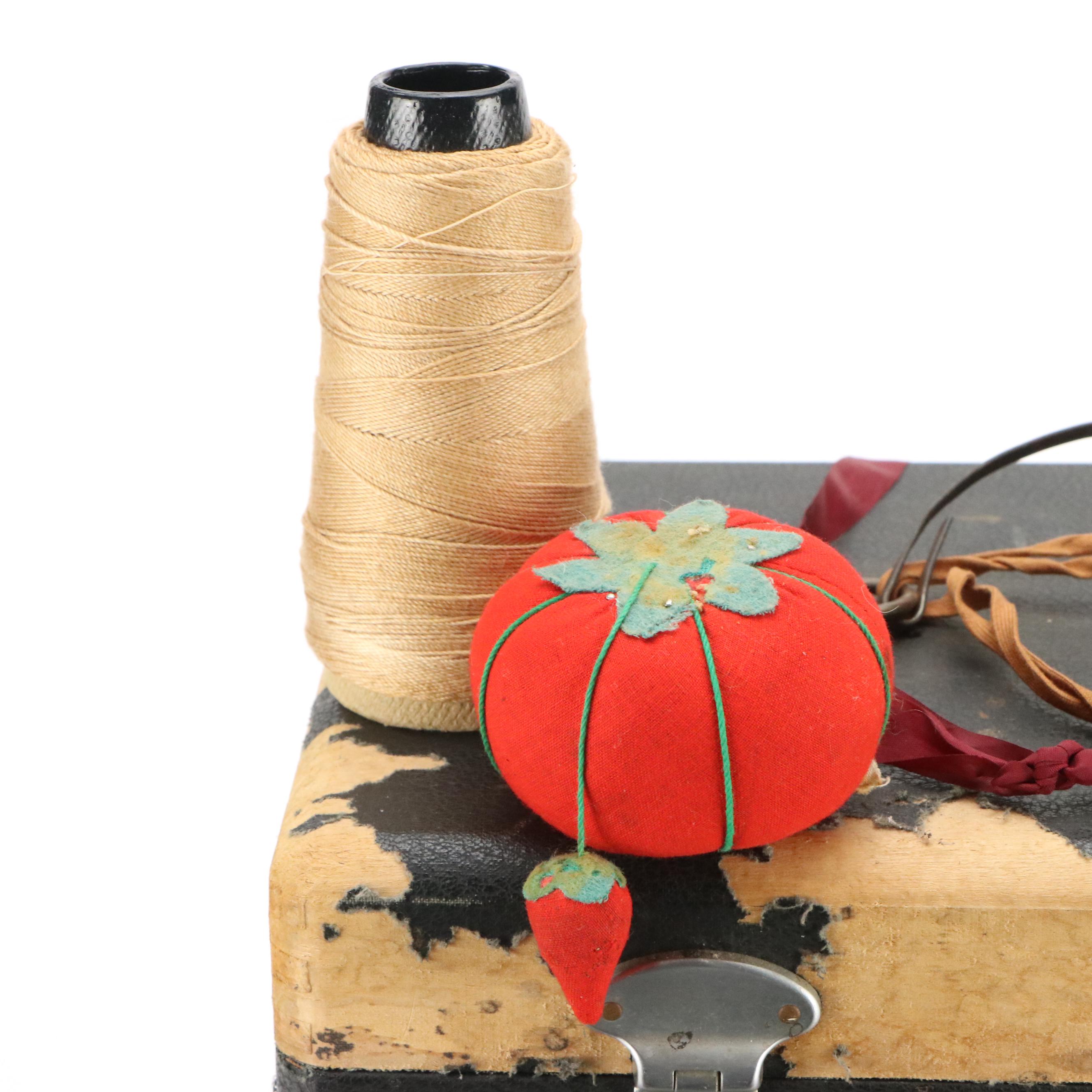 Singer Featherweight Sewing Machine with Travel Case and Accessories, 1937