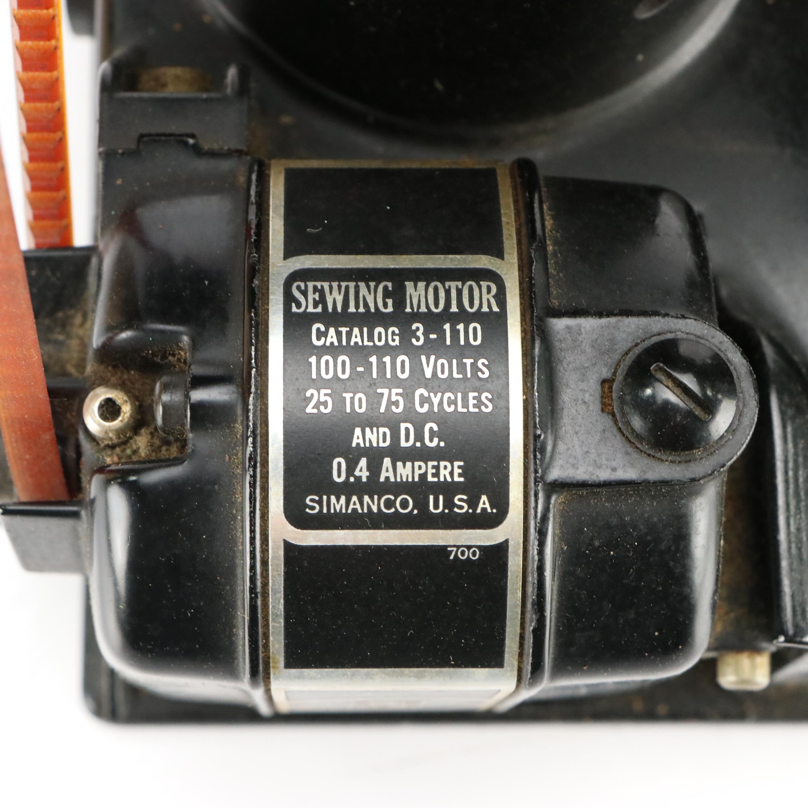 Singer Featherweight Sewing Machine with Travel Case and Accessories, 1937