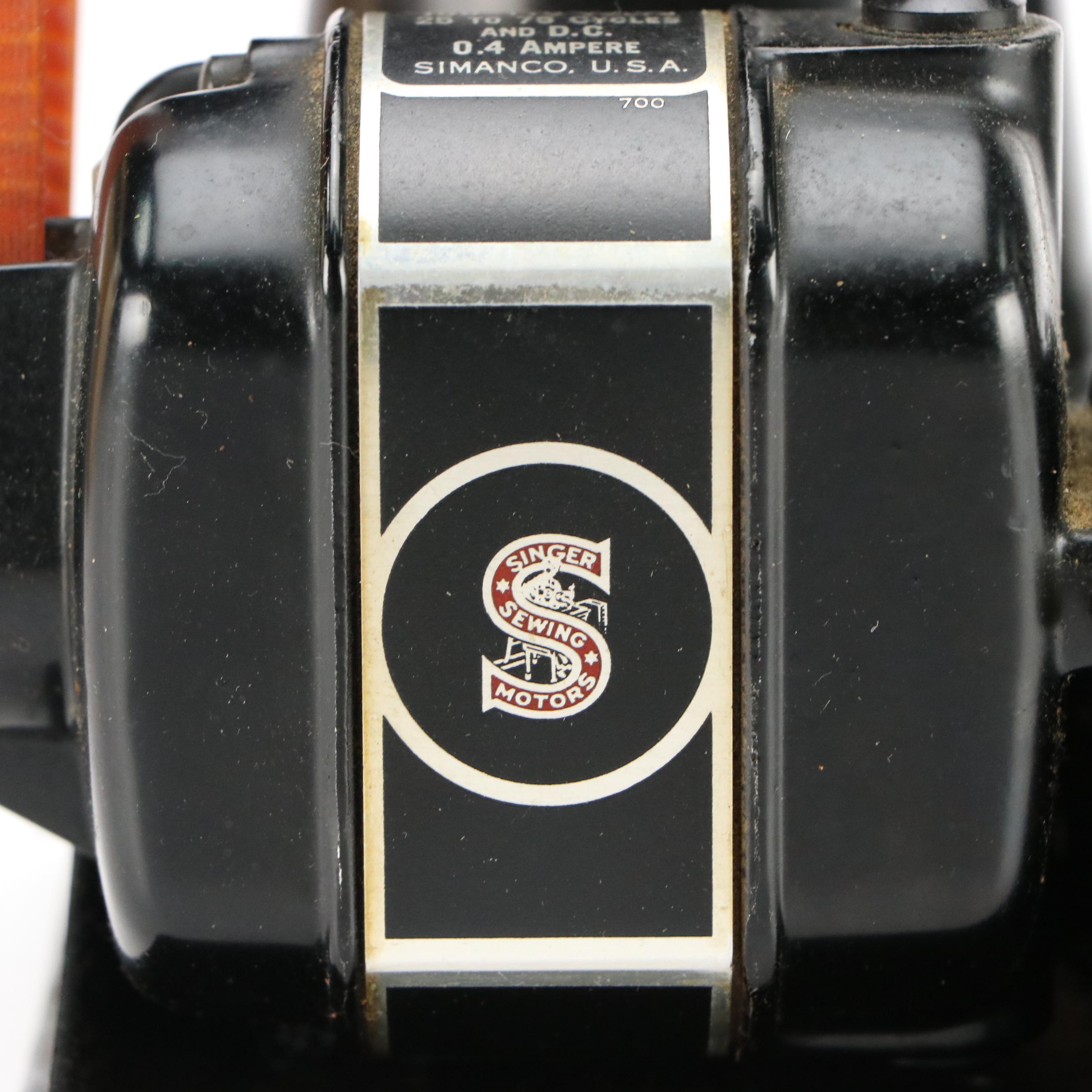 Singer Featherweight Sewing Machine with Travel Case and Accessories, 1937