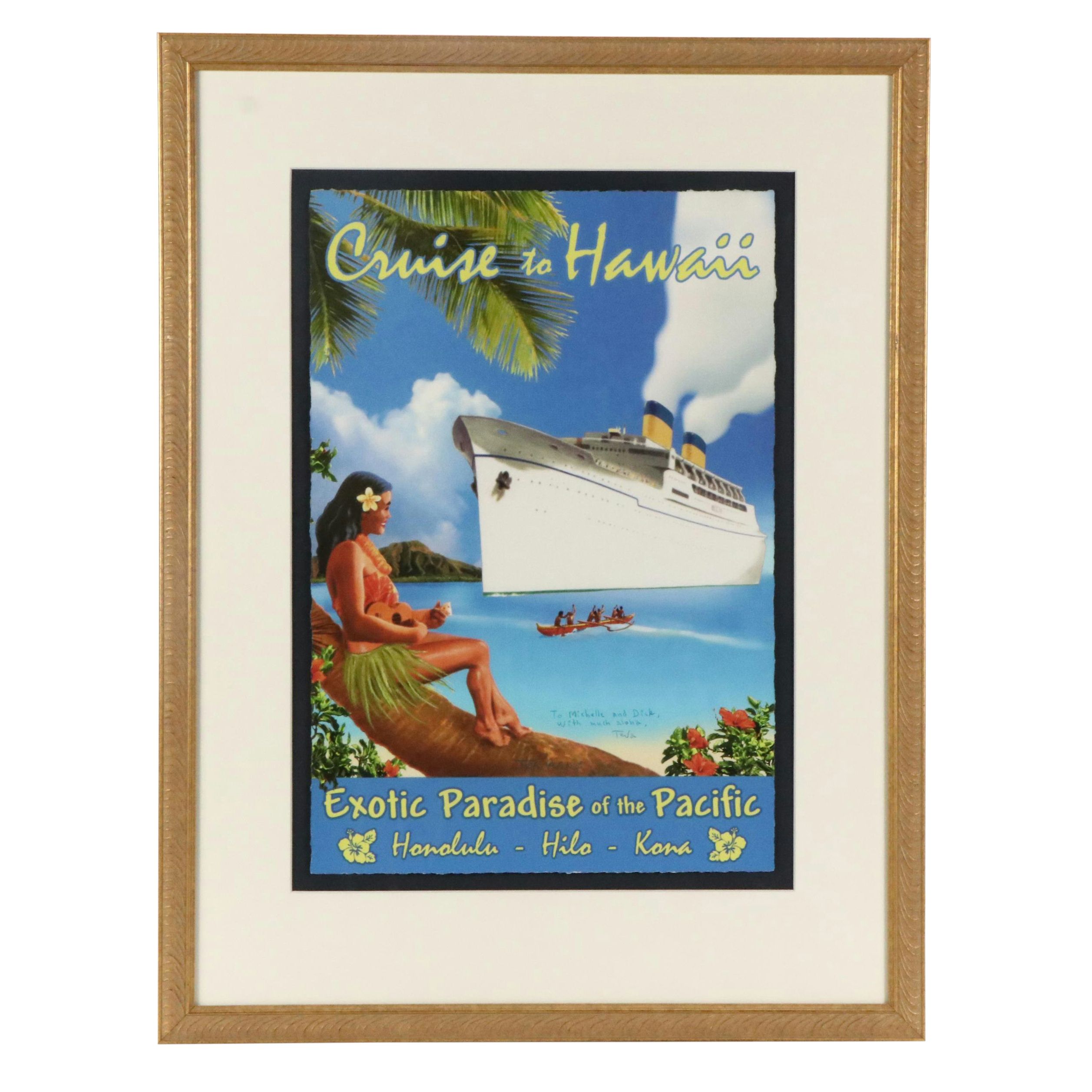 Teva Revanui Giclée "Cruise to Hawaii," Circa 2000