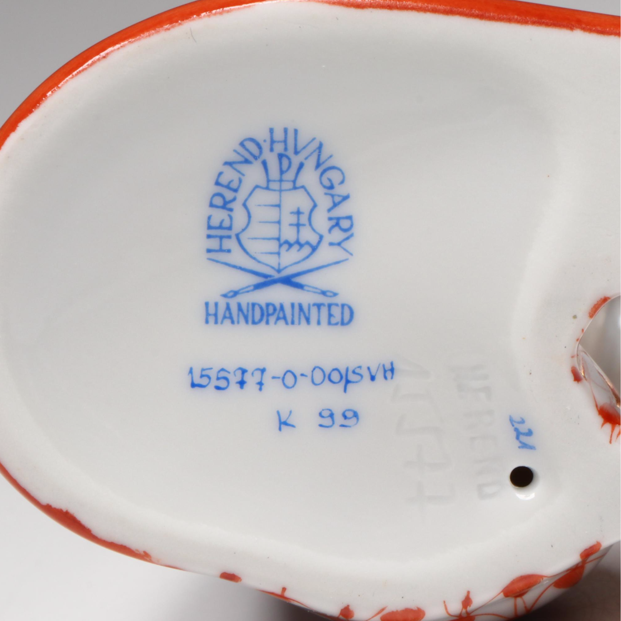 Herend Rust Fishnet with Gold "Standing Sea Otter" Porcelain Figurine, 1999