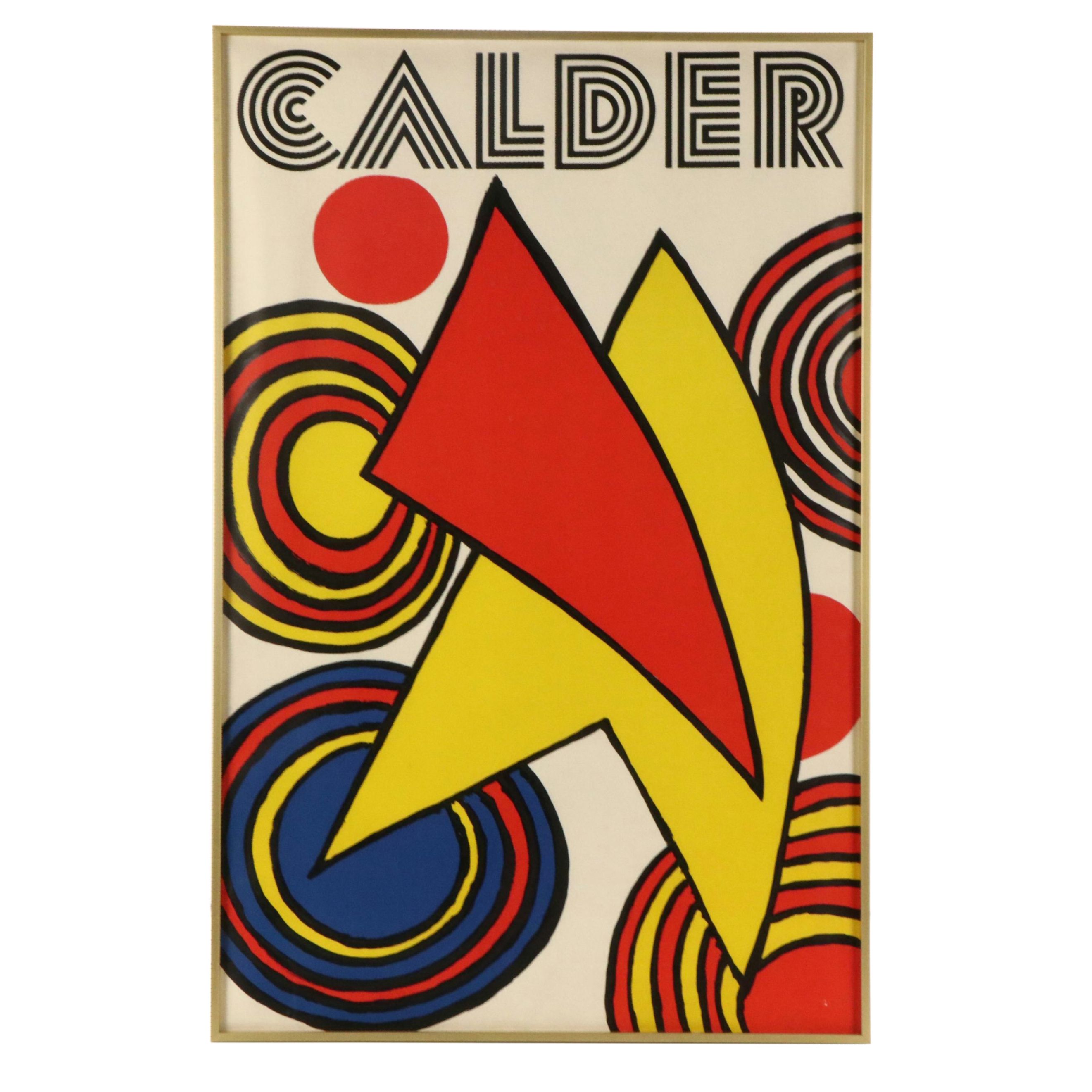 Alexander Calder Trimmed Lithographic Exhibition Poster, Circa 1973
