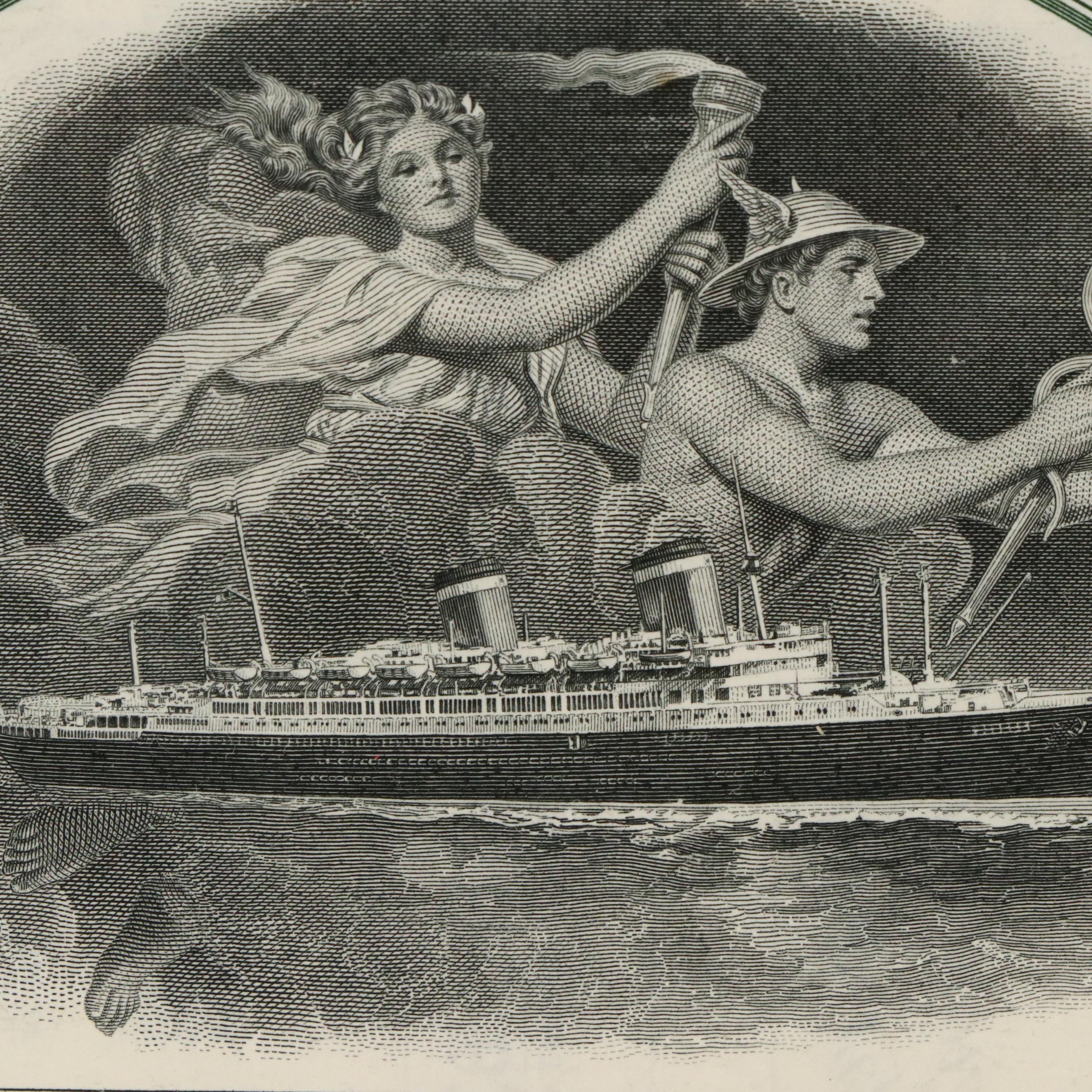 United States Lines Company Stock Certificate, 1949