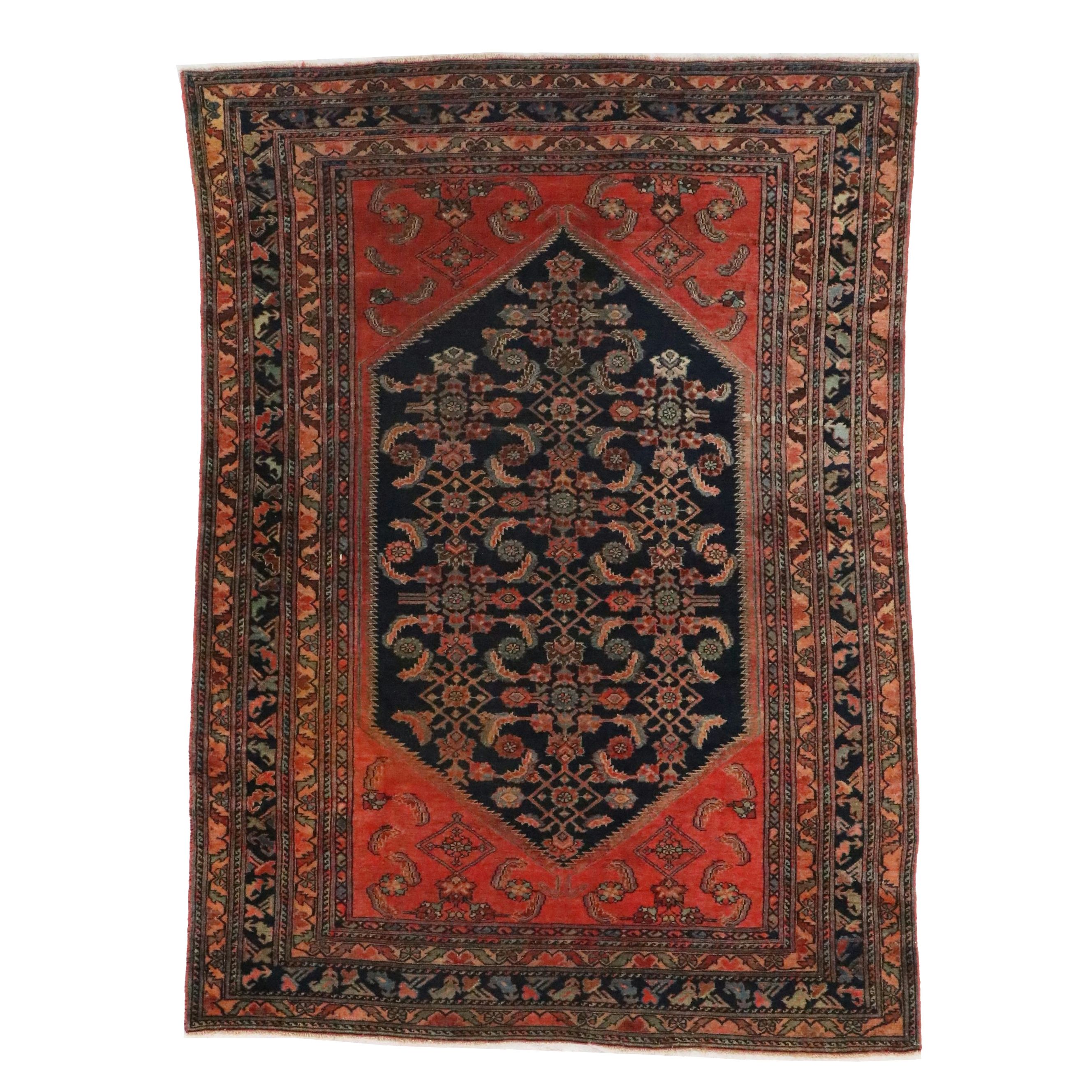 4'11 x 6'7 Hand-Knotted Persian Malayer Area Rug