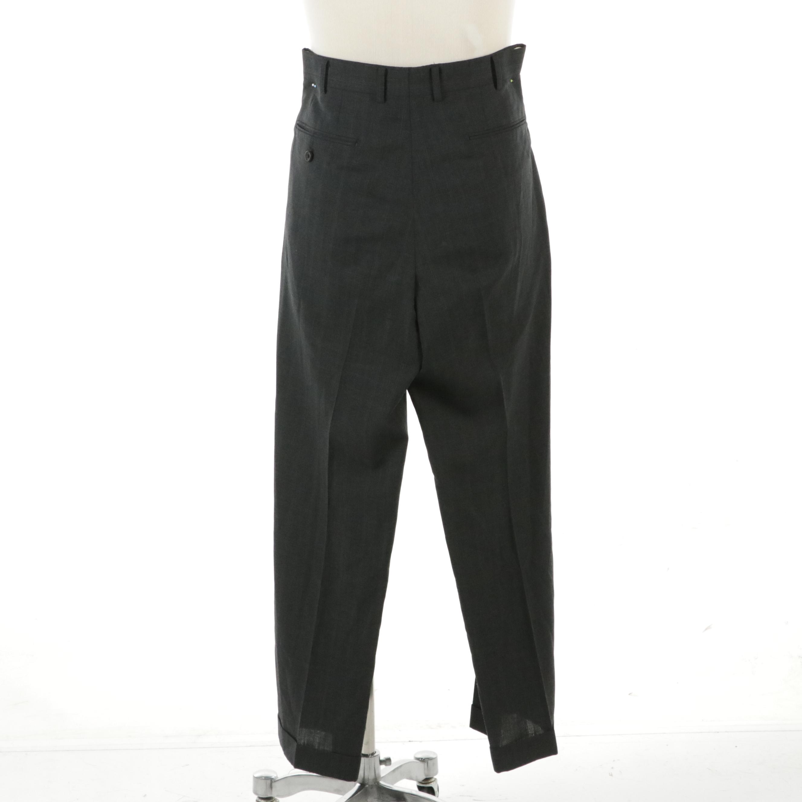 Men's Tailored Wool Pleated Trousers