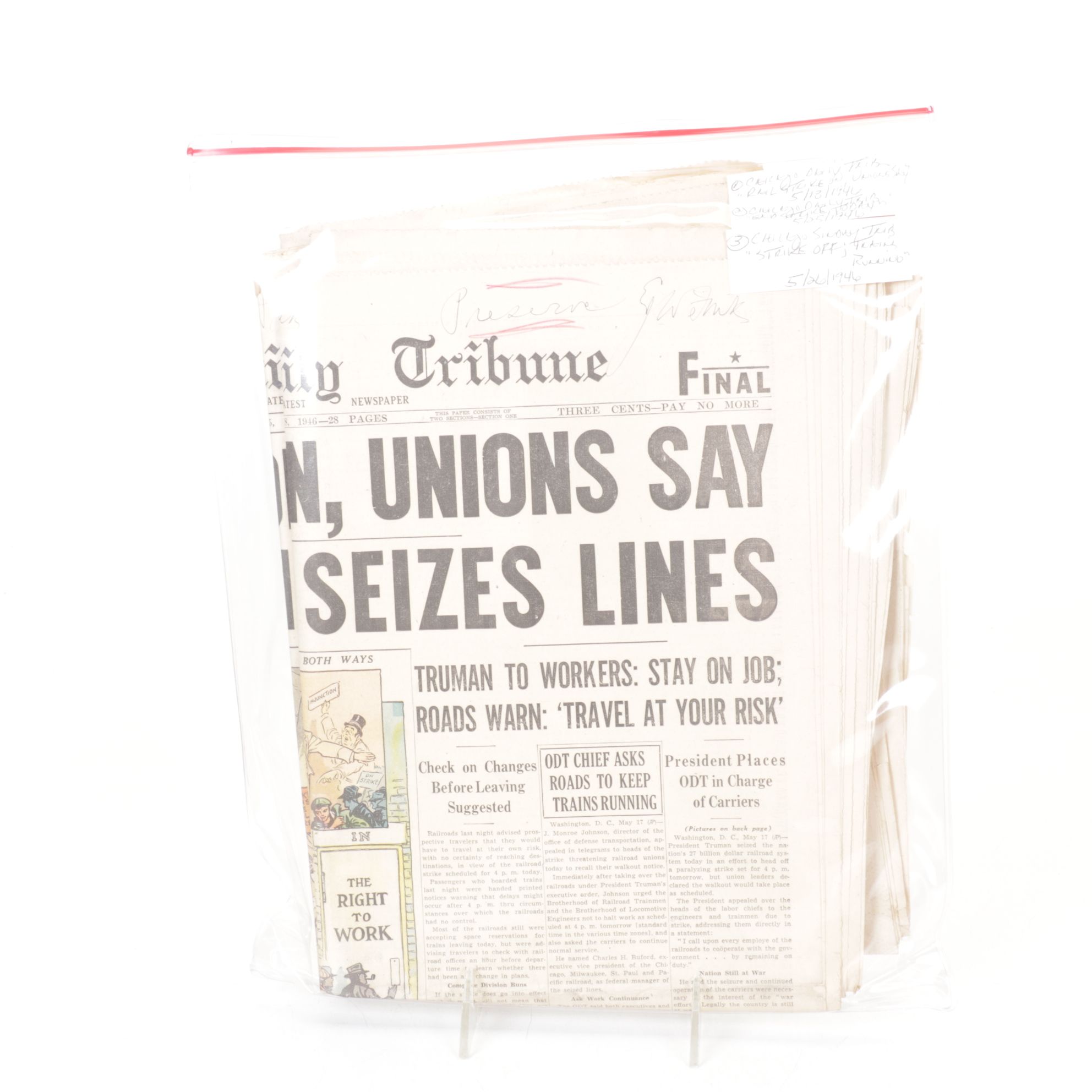 "Chicago Daily Tribune" Post World War II Newspaper Collections