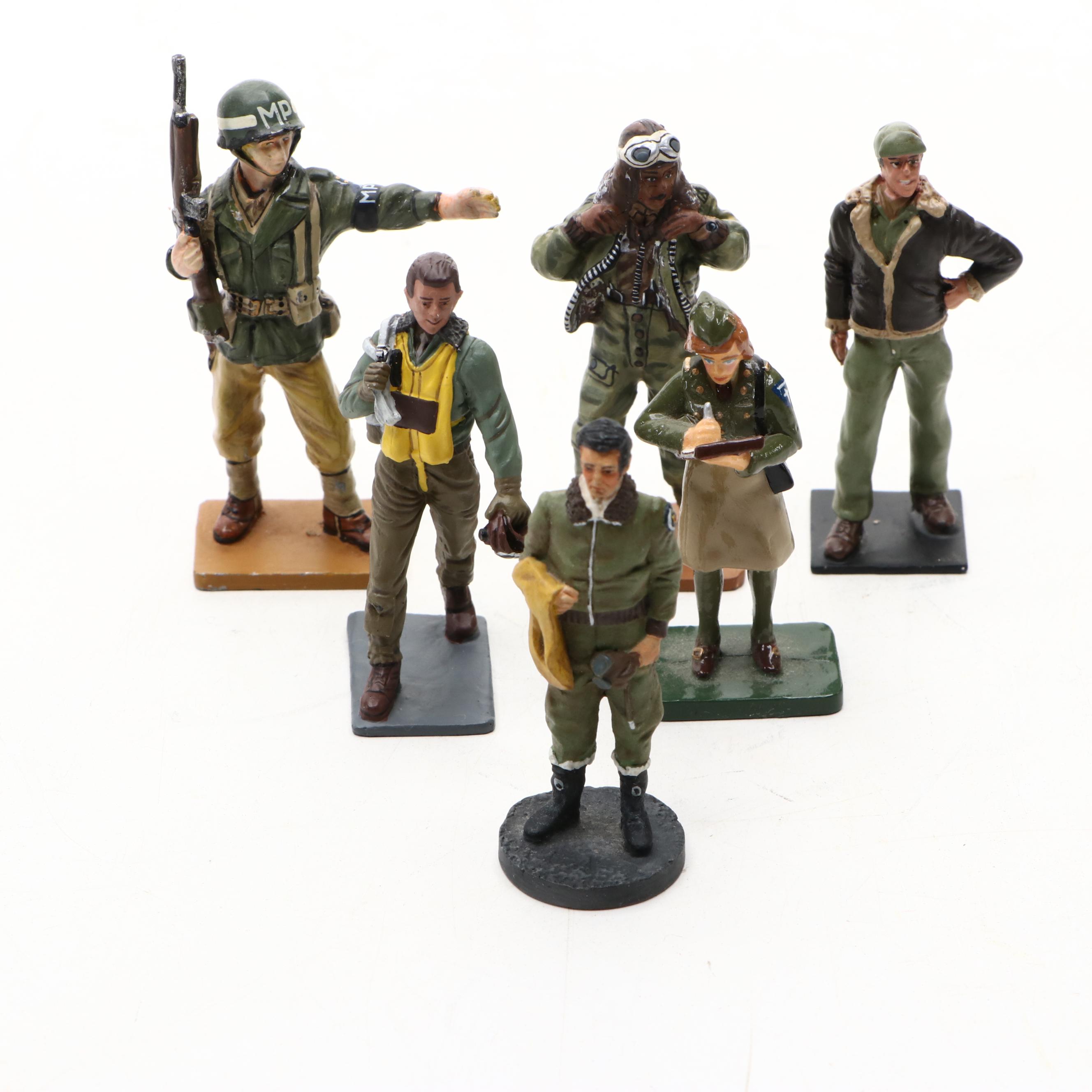 WWII Era Model Aircraft and Other Figures Featuring P-47 Thunderbolt and More