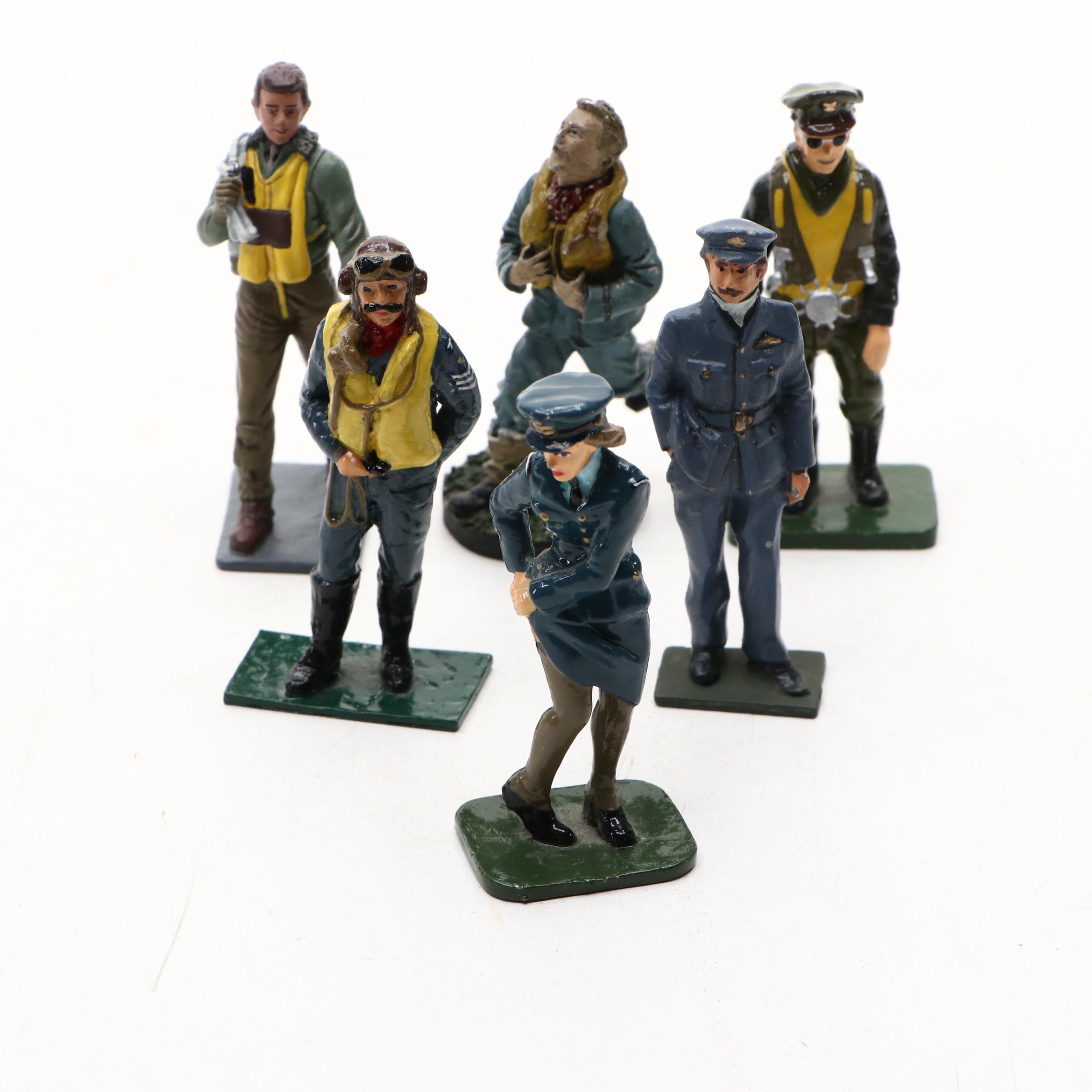 WWII Era Model Aircraft and Other Figures Featuring P-47 Thunderbolt and More