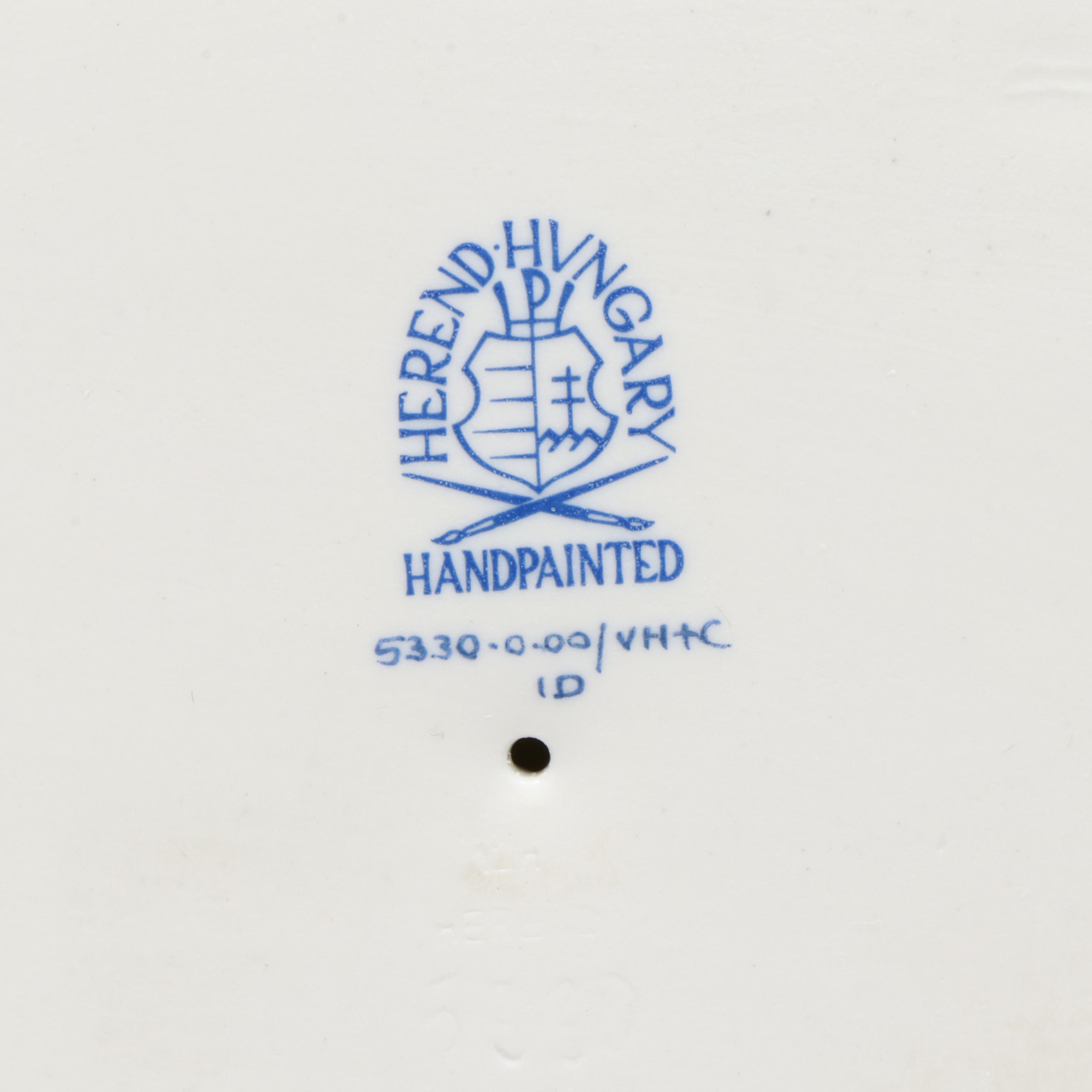 Herend Rust Fishnet with Gold "Rabbit in Grass" Porcelain Figurine