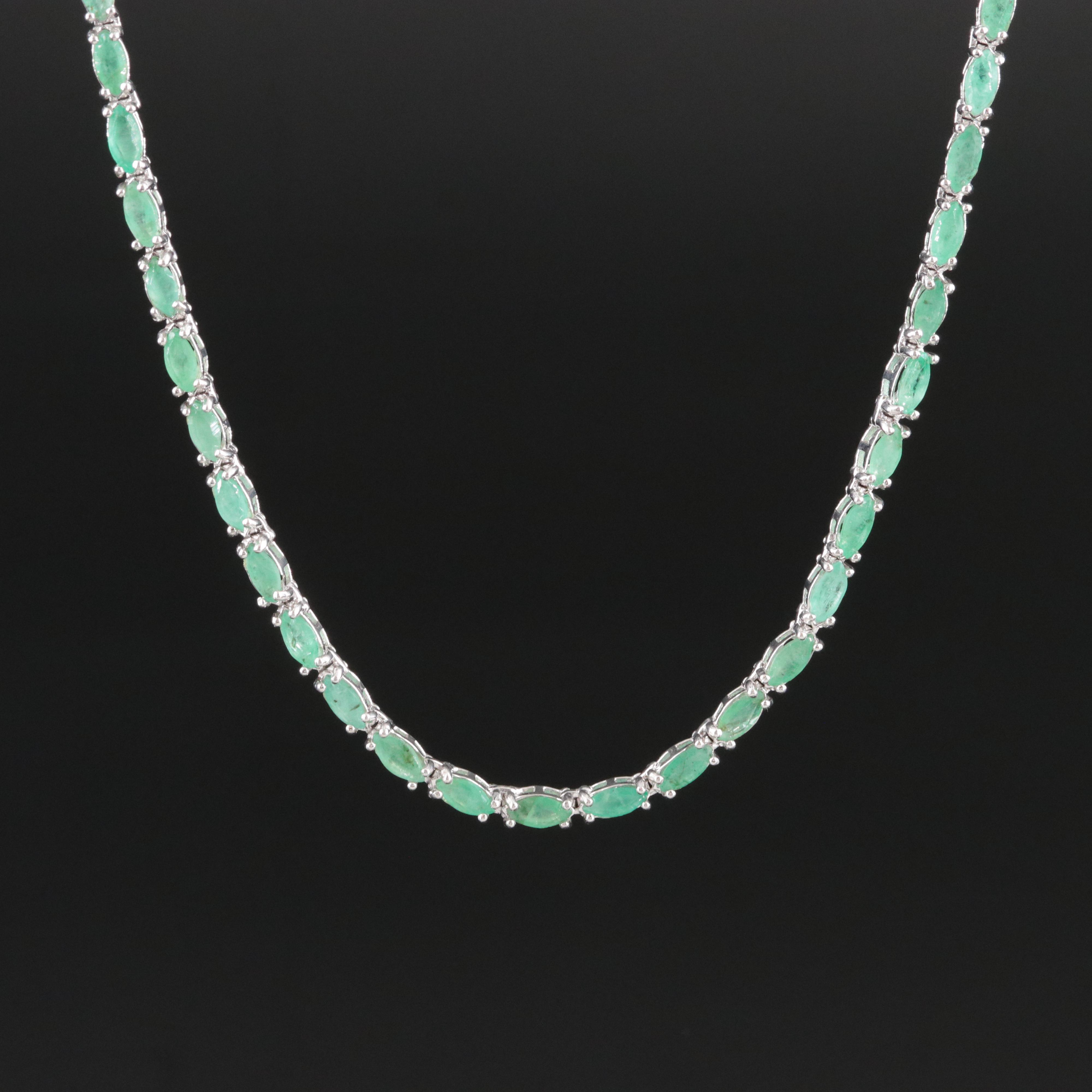 Sterling Emerald Riviera Necklace