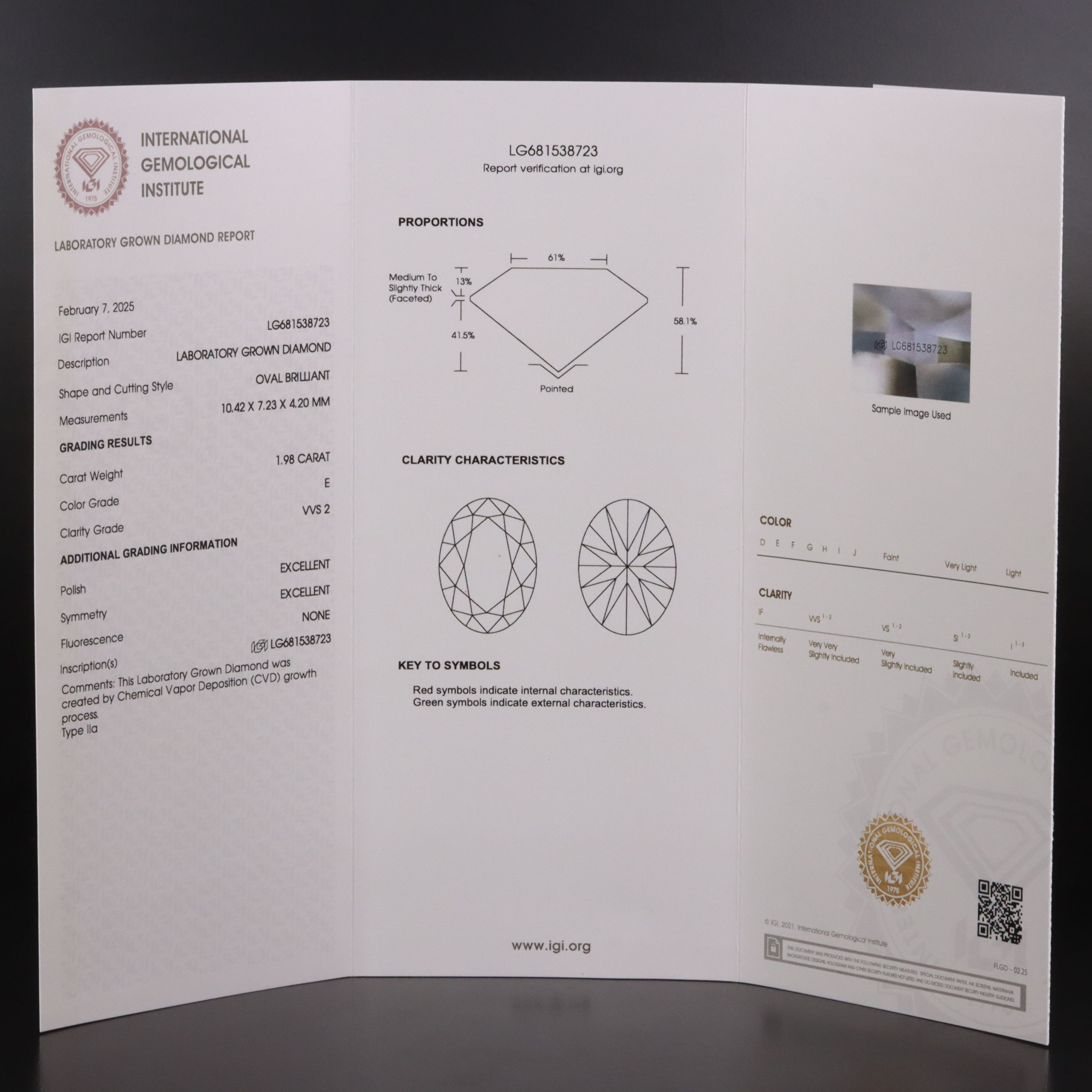 18K 2.74 CTW Lab Grown Diamond Ring with IGI Report
