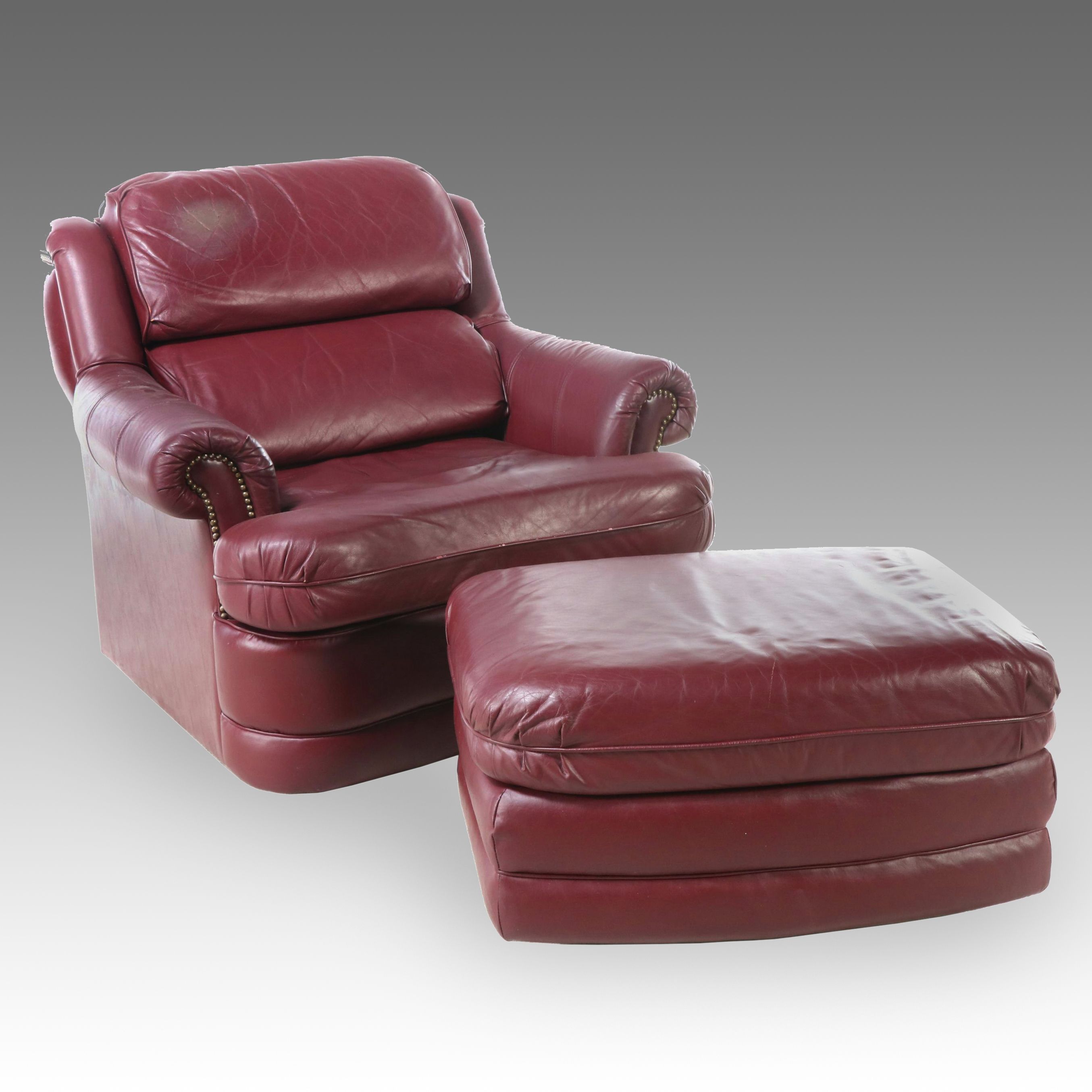 La-Z-Boy Faux Leather Armchair with Ottoman