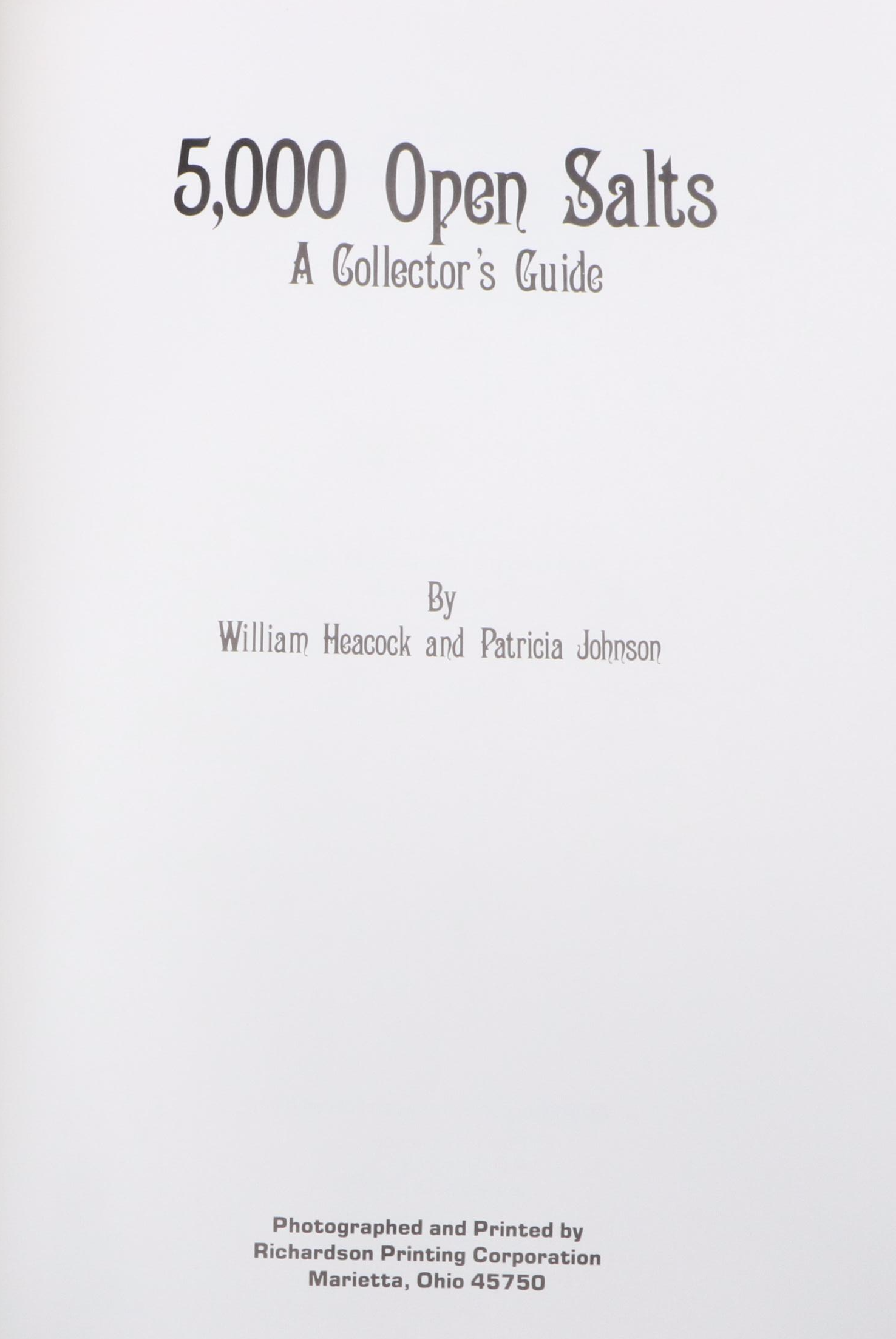 "5,000 Open Salts" by Patricia Johnson with More Salt Cellar Collector's Guides