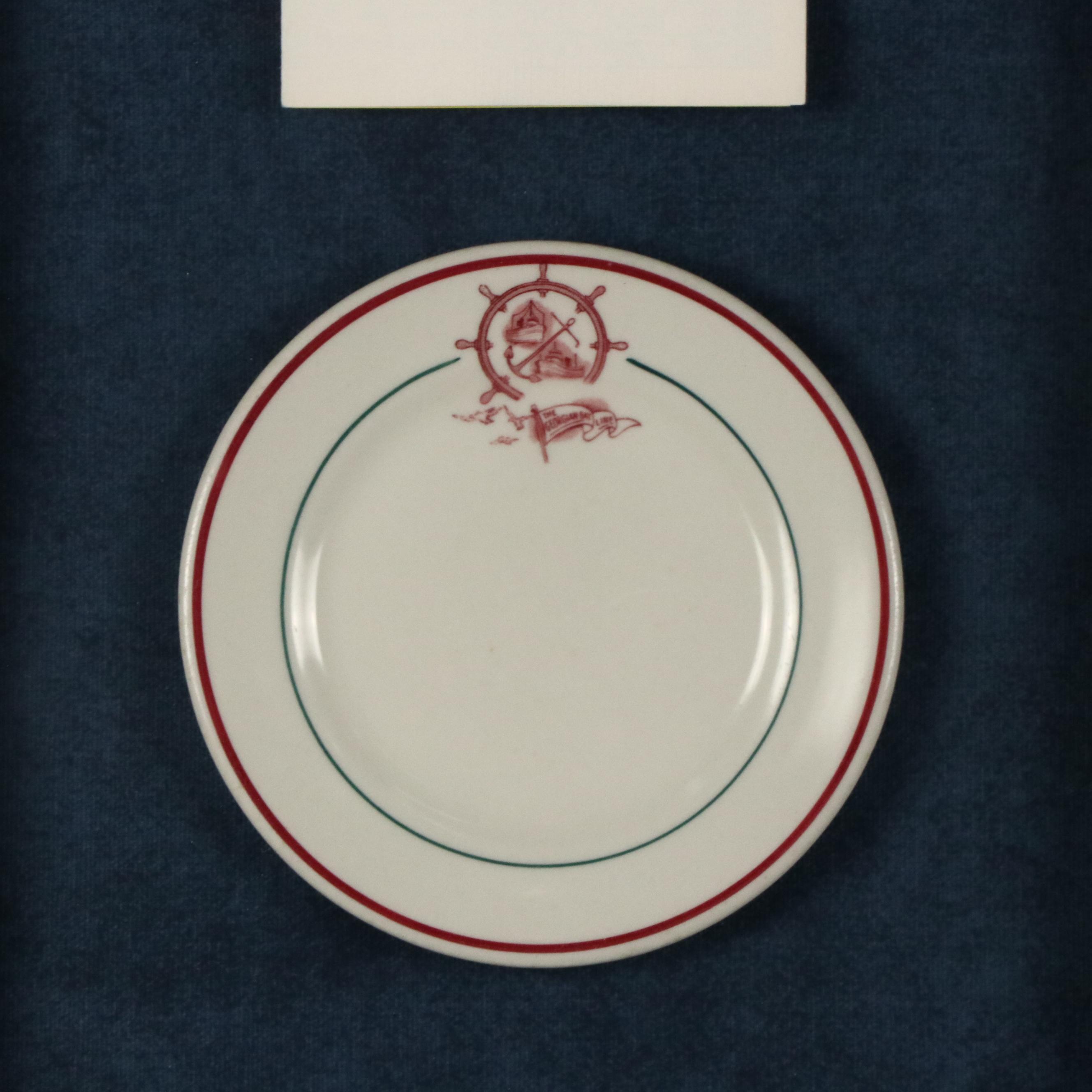 Great Lakes Cruises Memorabilia Including Plate, Brochure, Postcards, Circa 1967