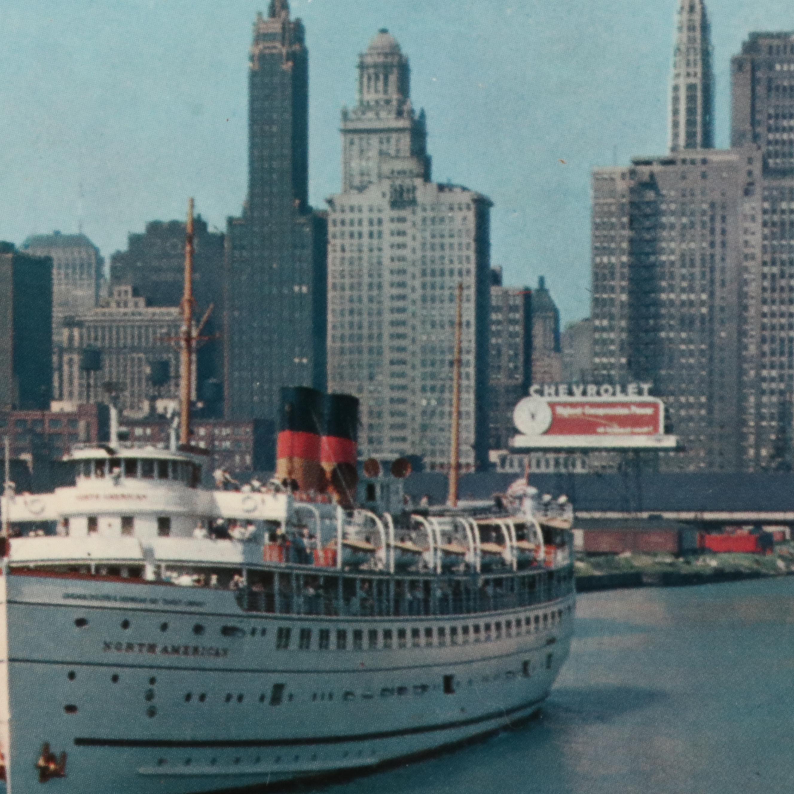 Great Lakes Cruises Memorabilia Including Plate, Brochure, Postcards, Circa 1967