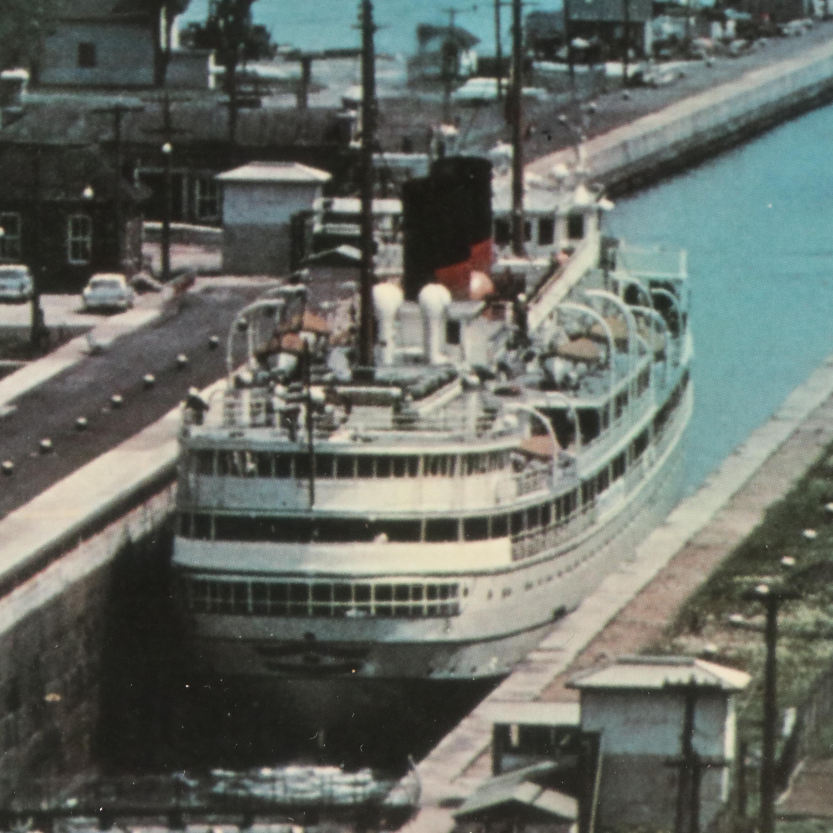 Great Lakes Cruises Memorabilia Including Plate, Brochure, Postcards, Circa 1967