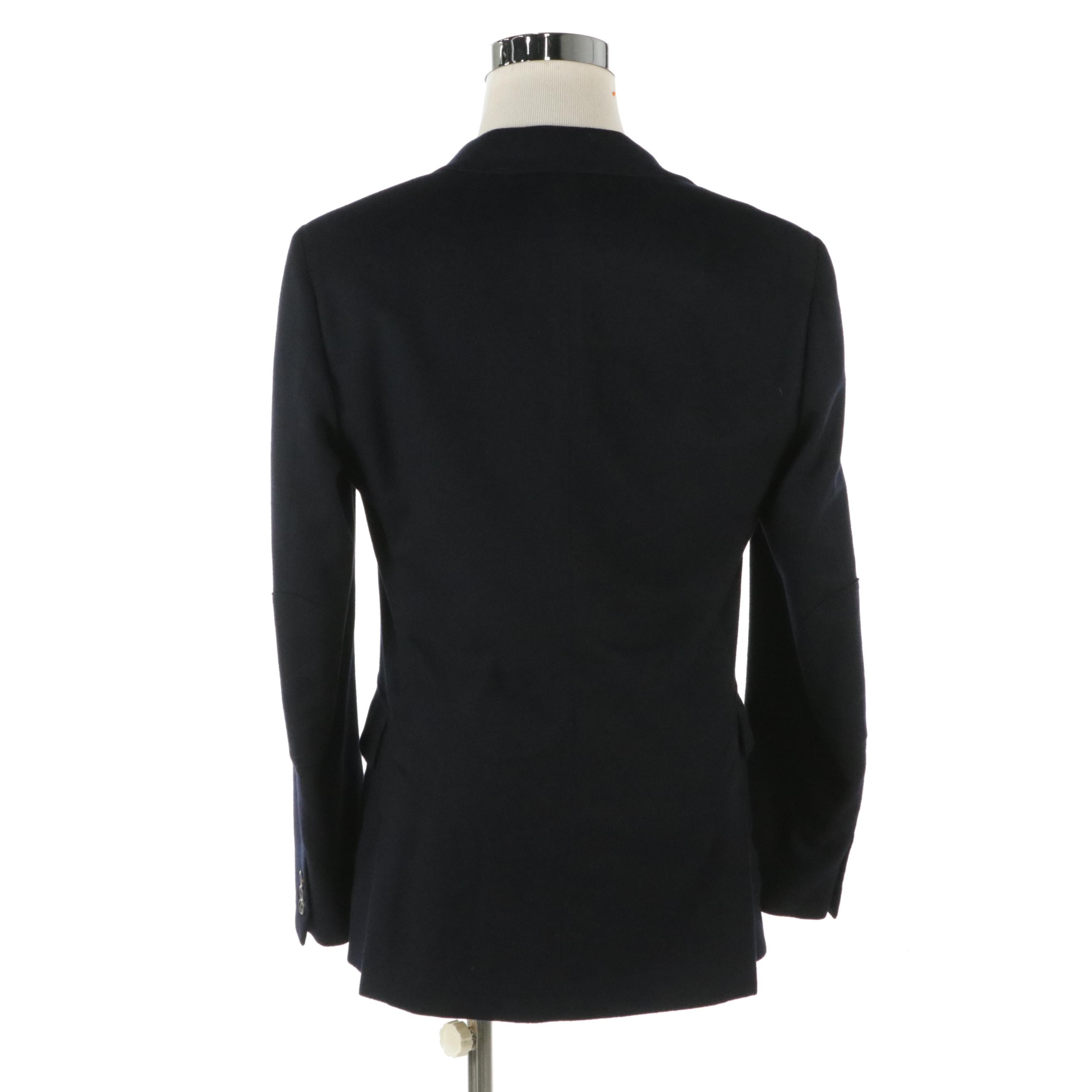 Men's Prada Navy Cashmere Two-Button Blazer Jacket