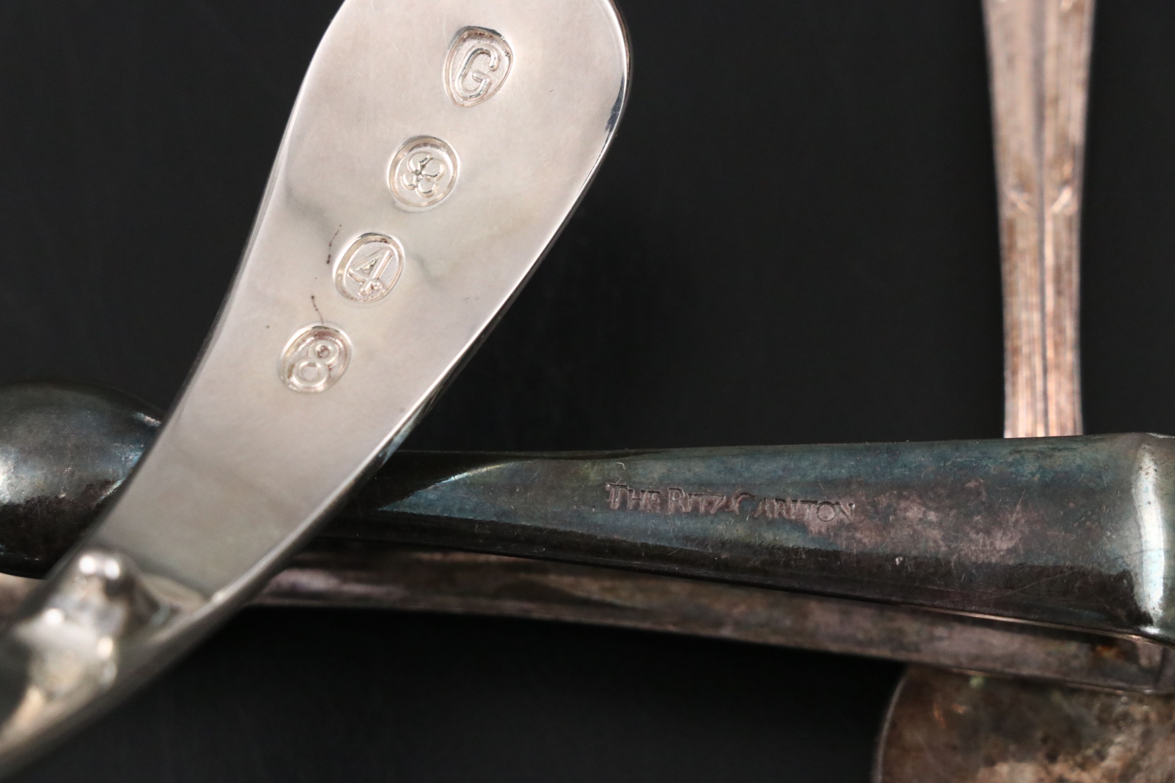 Ritz-Carlton Hotel Silver Plate Spoons and Tongs with Gerity Ladle and Bookmark