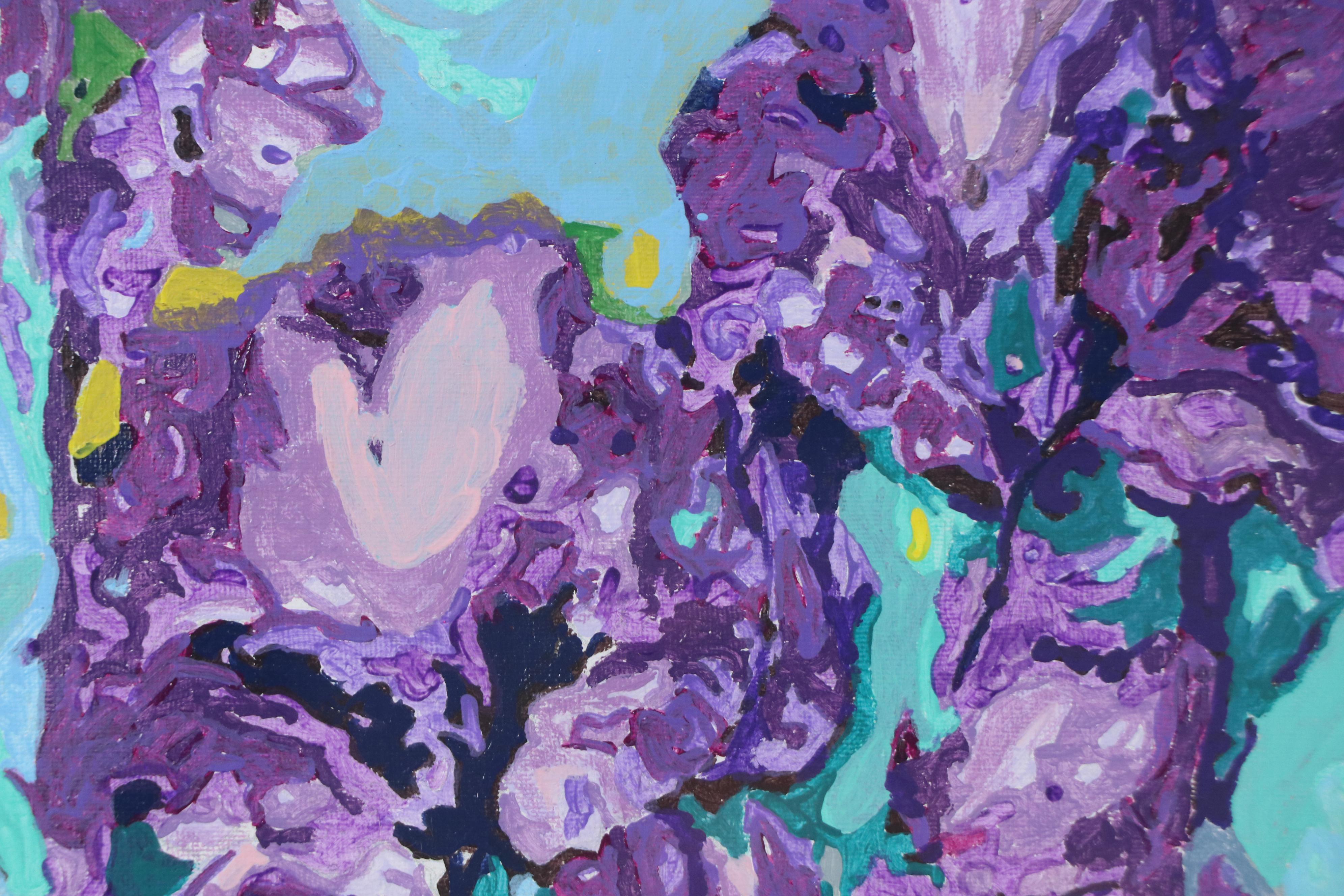 Brittony Martin Acrylic Painting "Irises in Blue," 2025