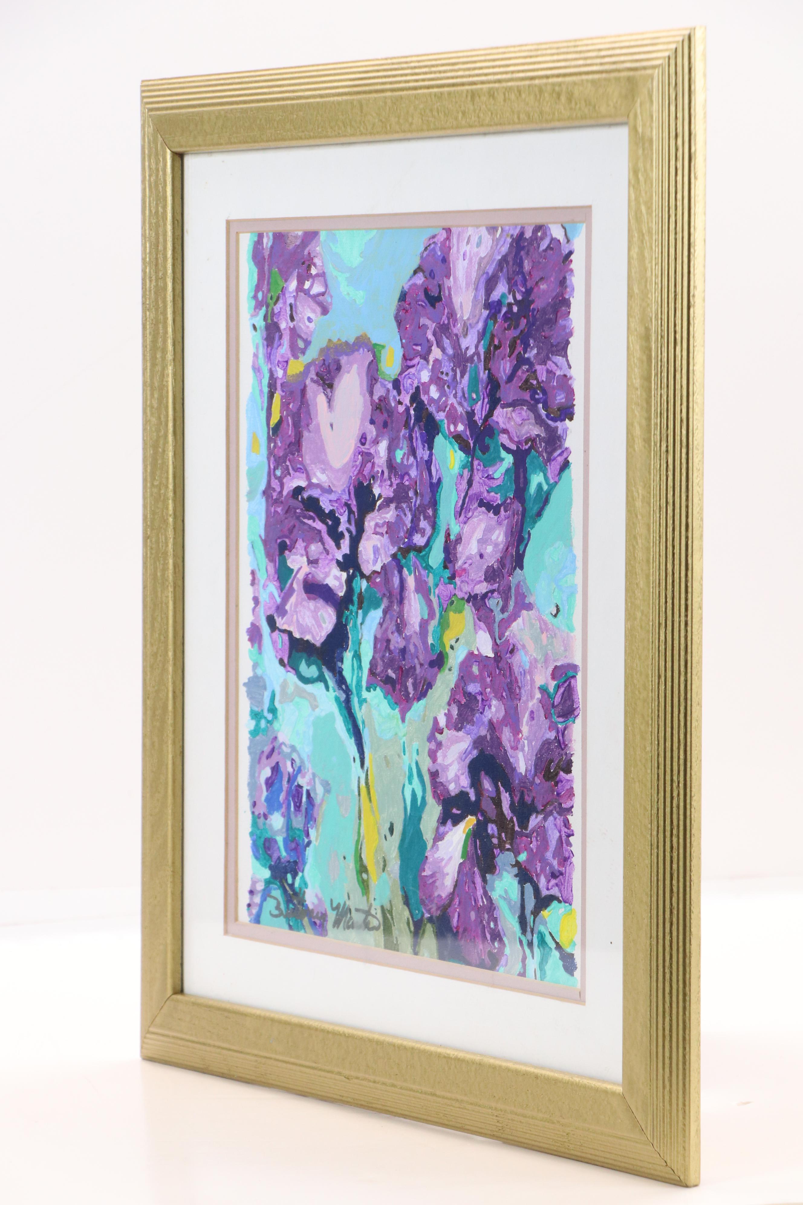 Brittony Martin Acrylic Painting "Irises in Blue," 2025