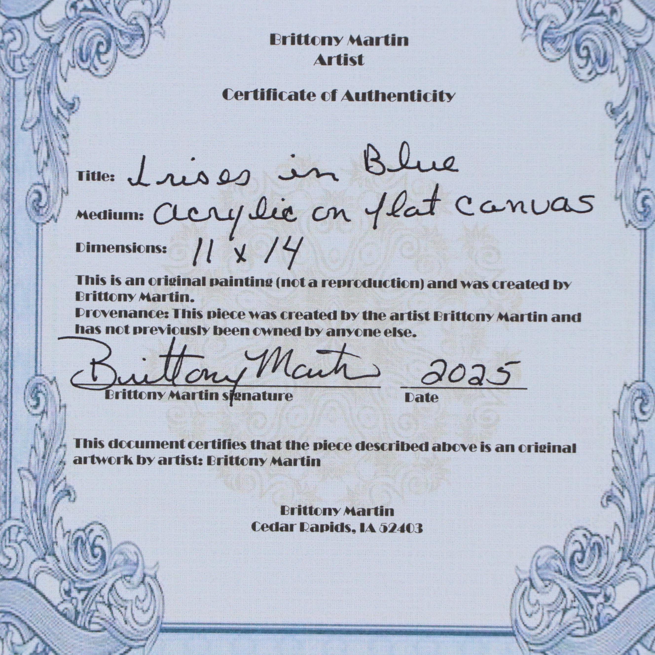 Brittony Martin Acrylic Painting "Irises in Blue," 2025