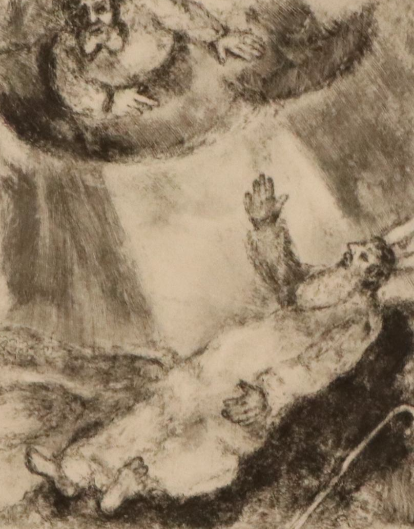 Marc Chagall Etching "Mort de Moïse," 1956