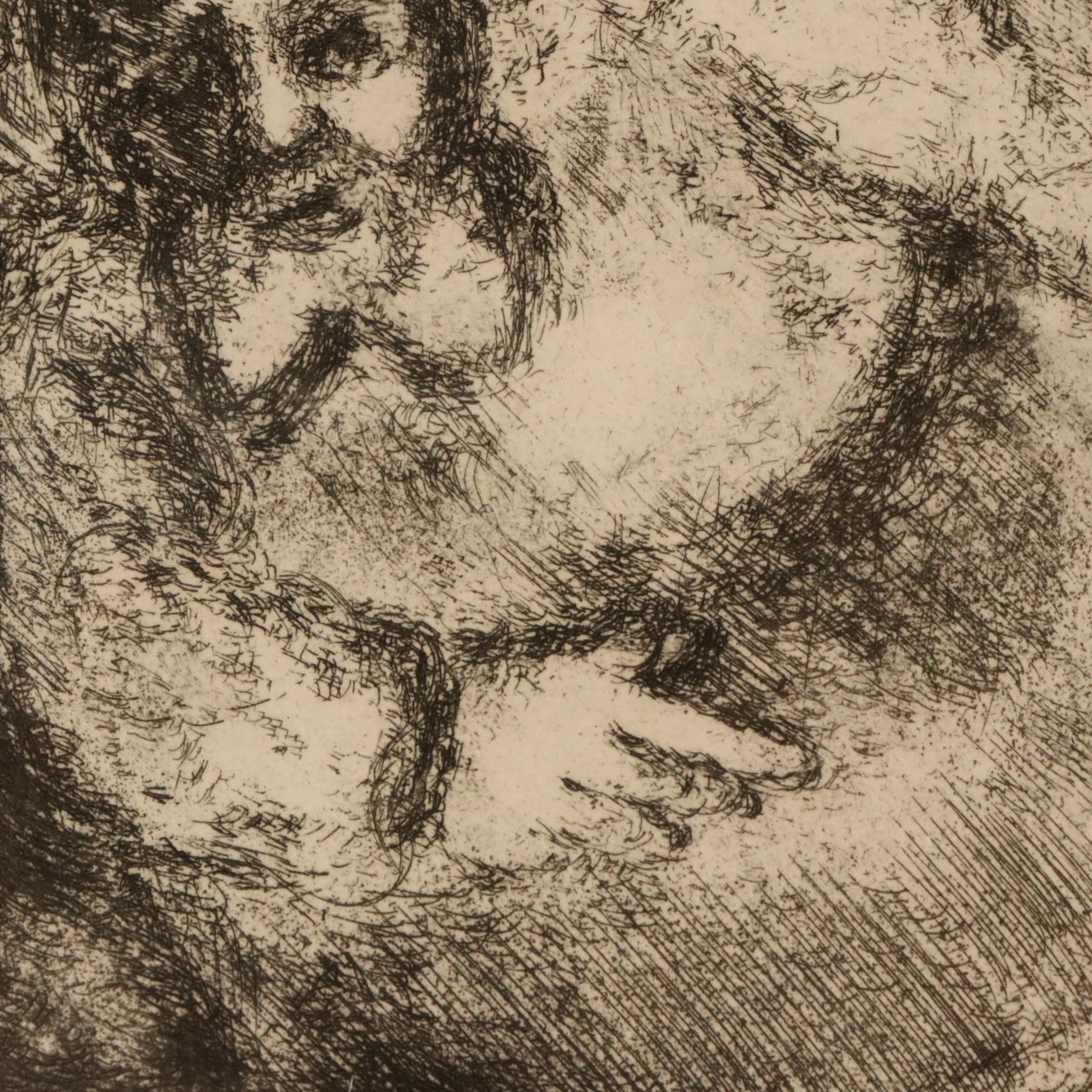 Marc Chagall Etching "Mort de Moïse," 1956