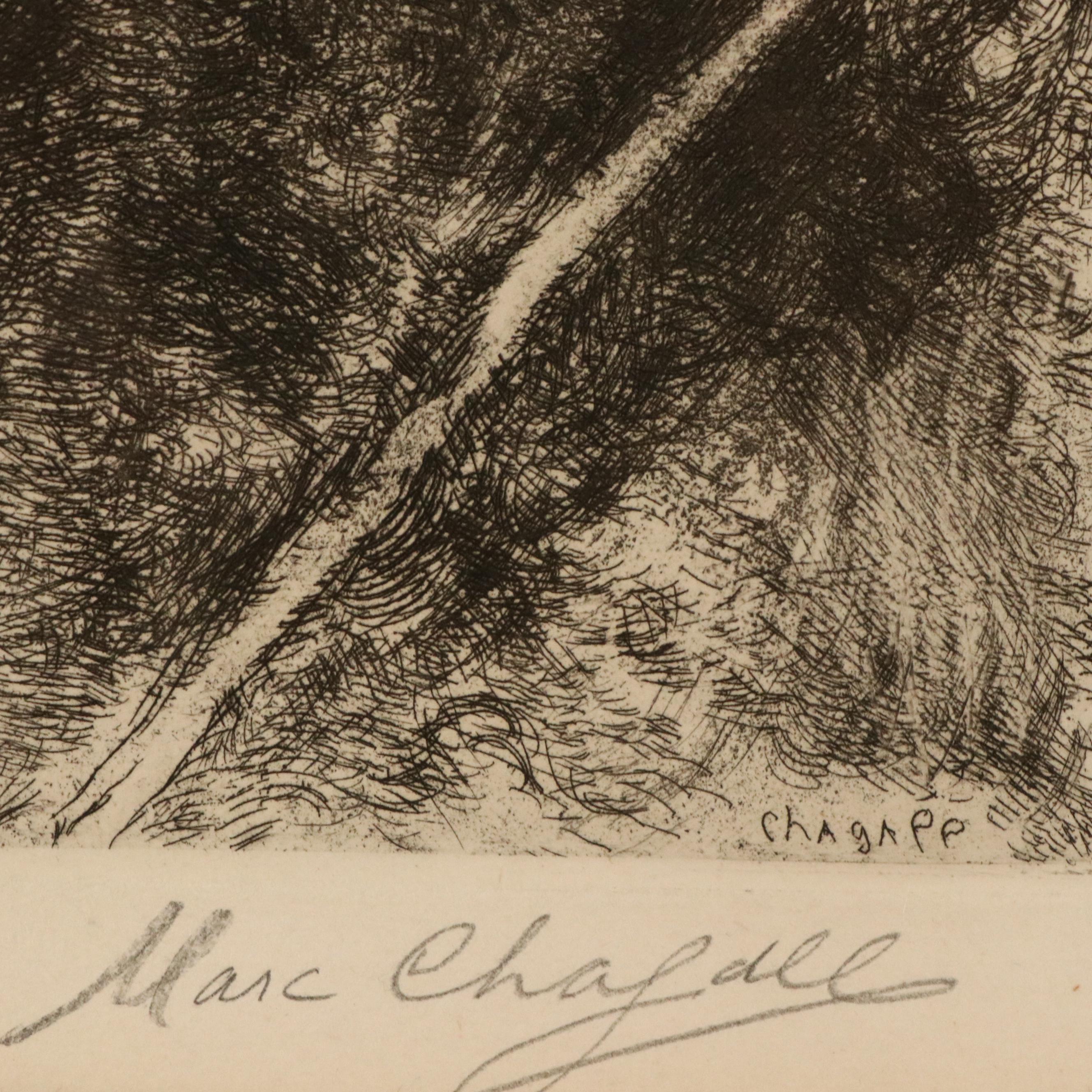 Marc Chagall Etching "Mort de Moïse," 1956