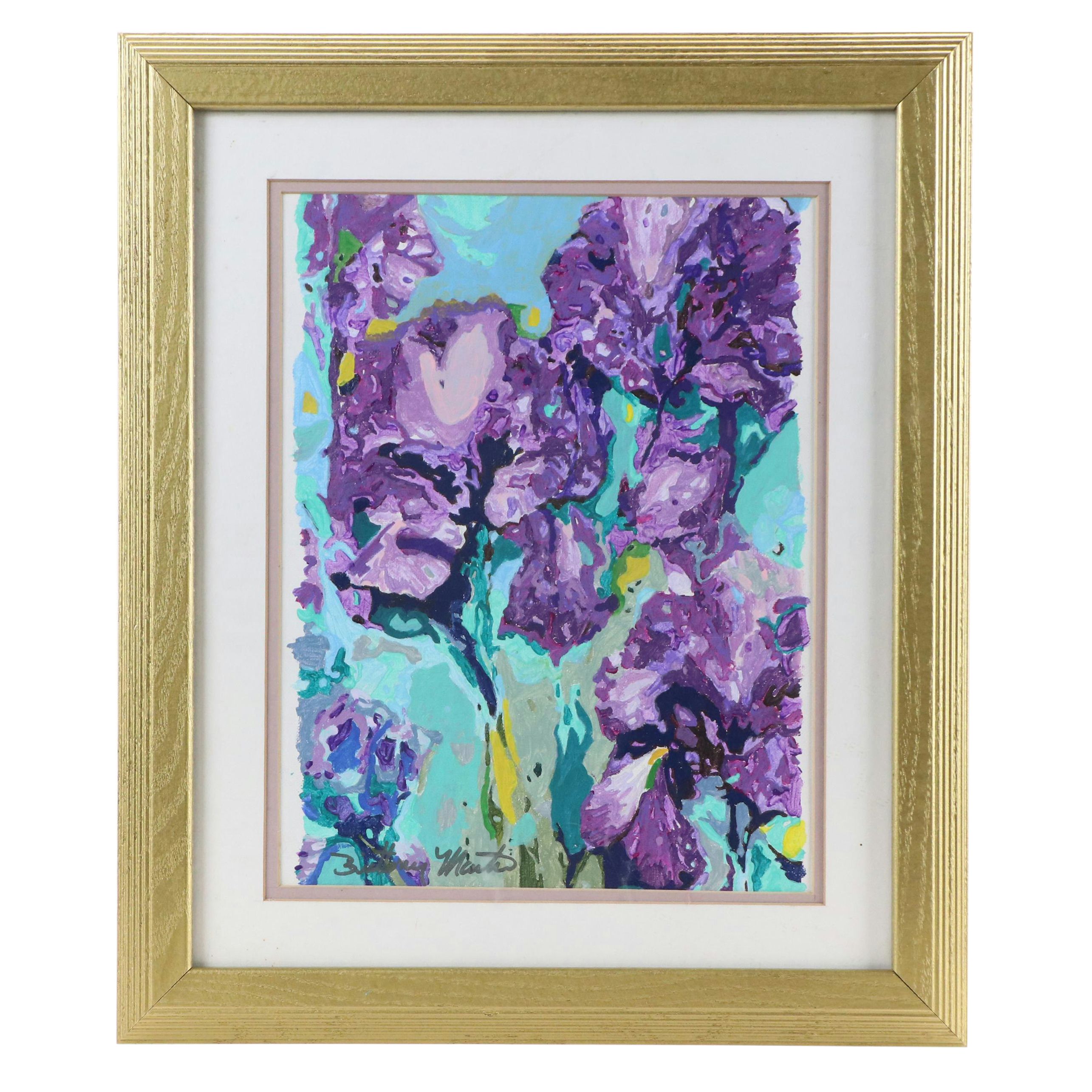 Brittony Martin Acrylic Painting "Irises in Blue," 2025