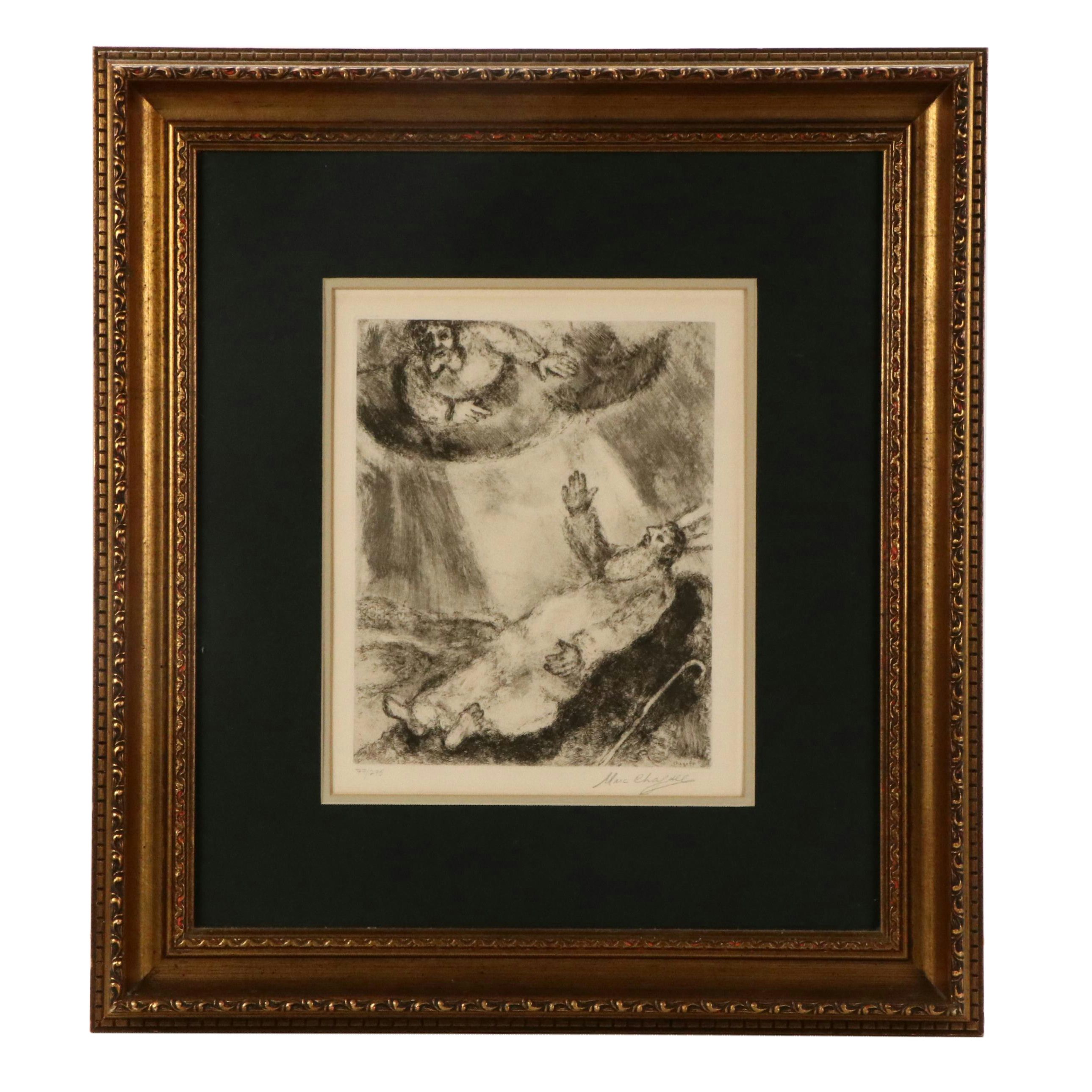 Marc Chagall Etching "Mort de Moïse," 1956