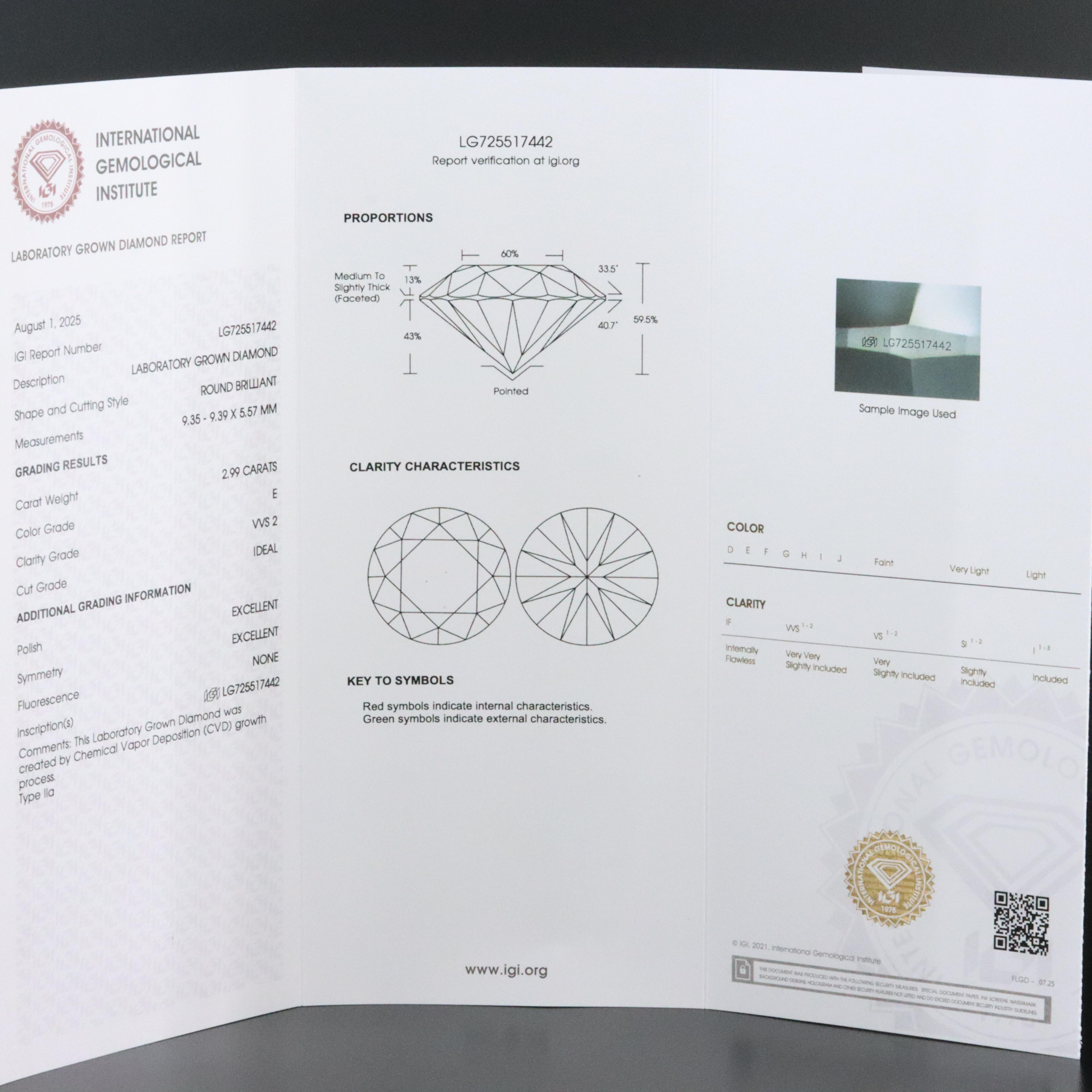 18K 4.16 CTW Lab Grown Diamond Ring with IGI Report