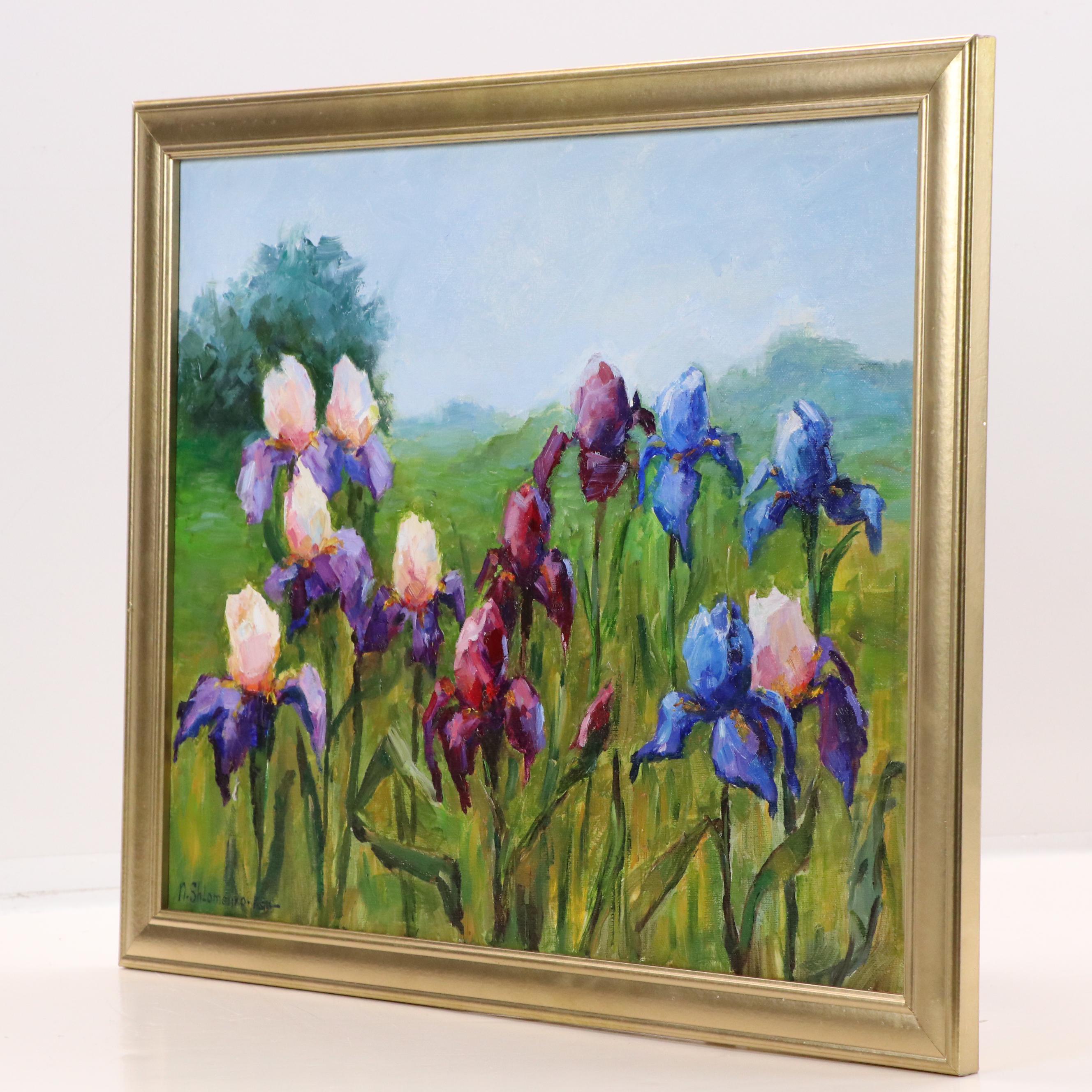 Nataliya Shlomenko Oil Painting "Irises," 2025