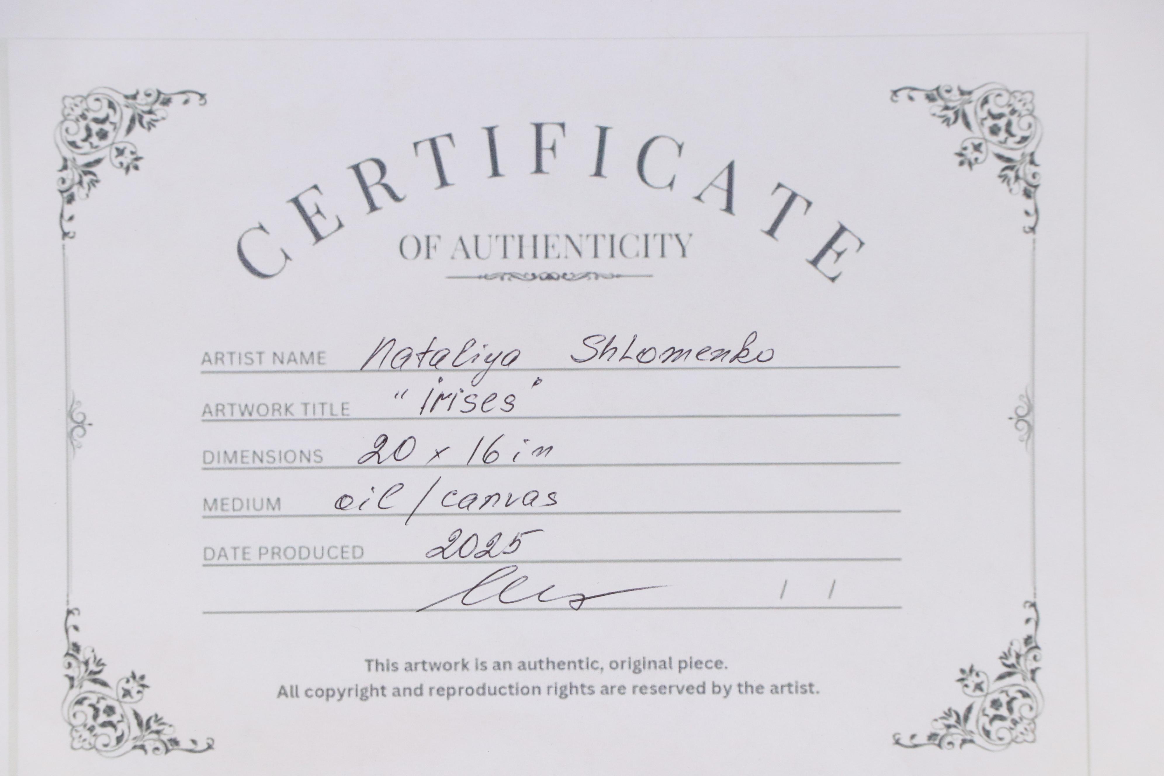 Nataliya Shlomenko Oil Painting "Irises," 2025