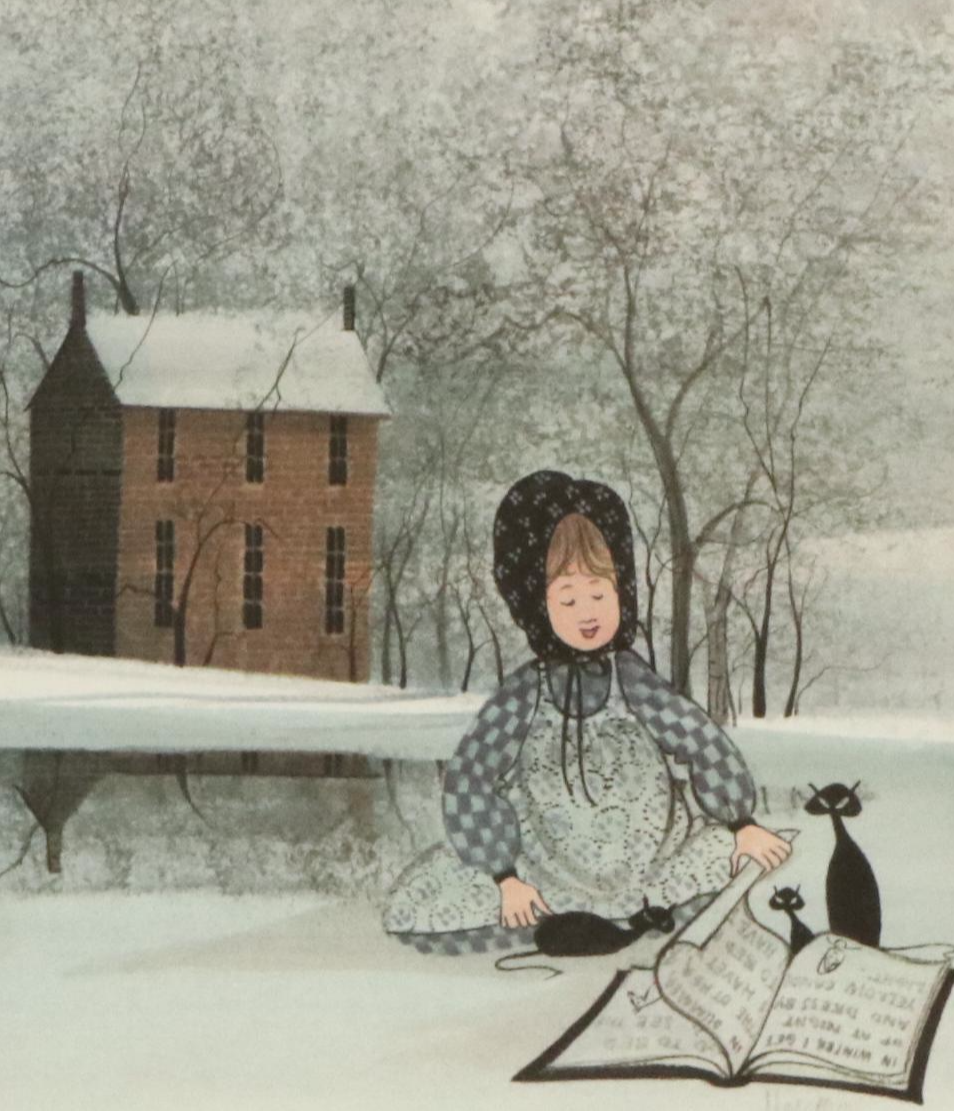 P. Buckley Moss Offset Lithograph "Story For All," 1991