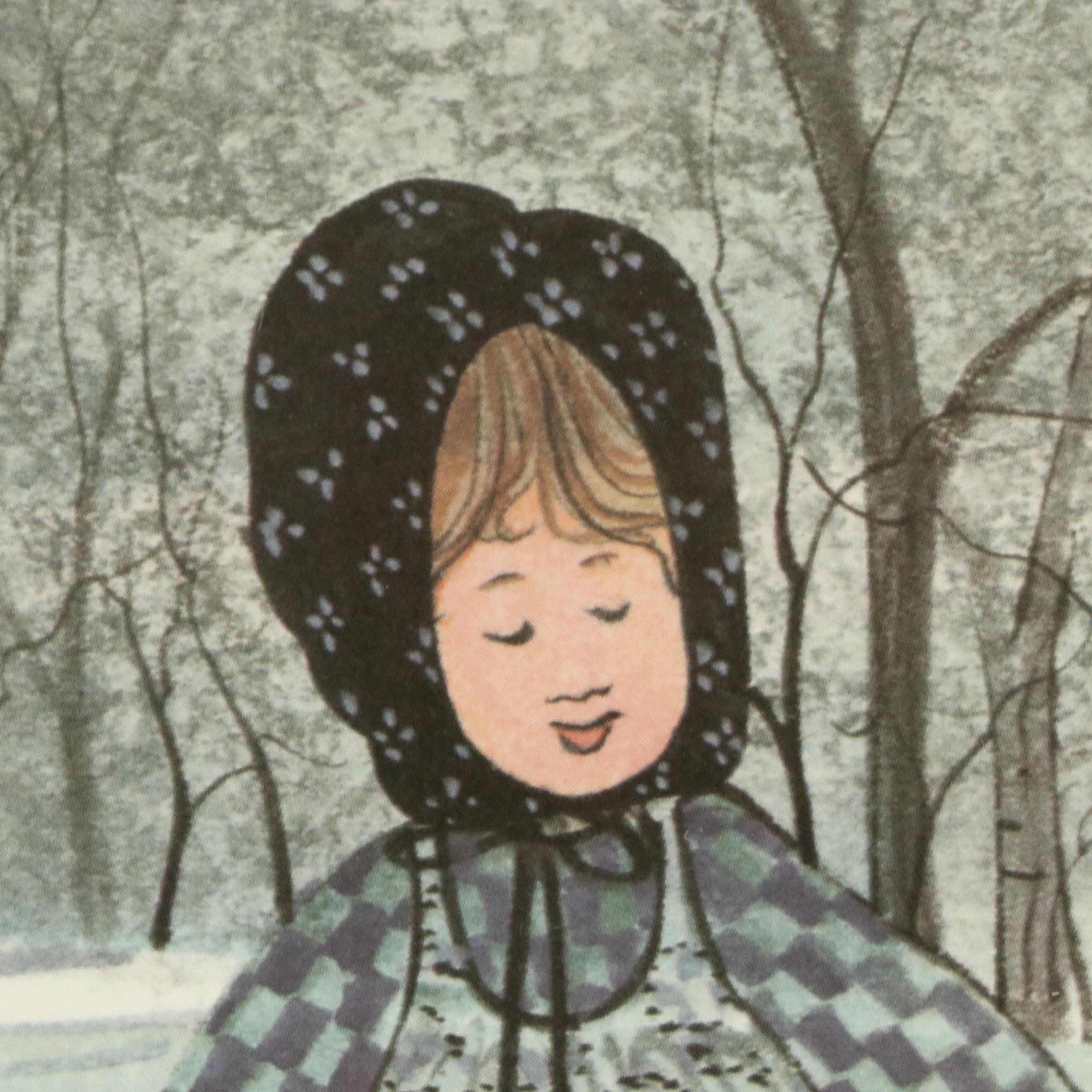 P. Buckley Moss Offset Lithograph "Story For All," 1991