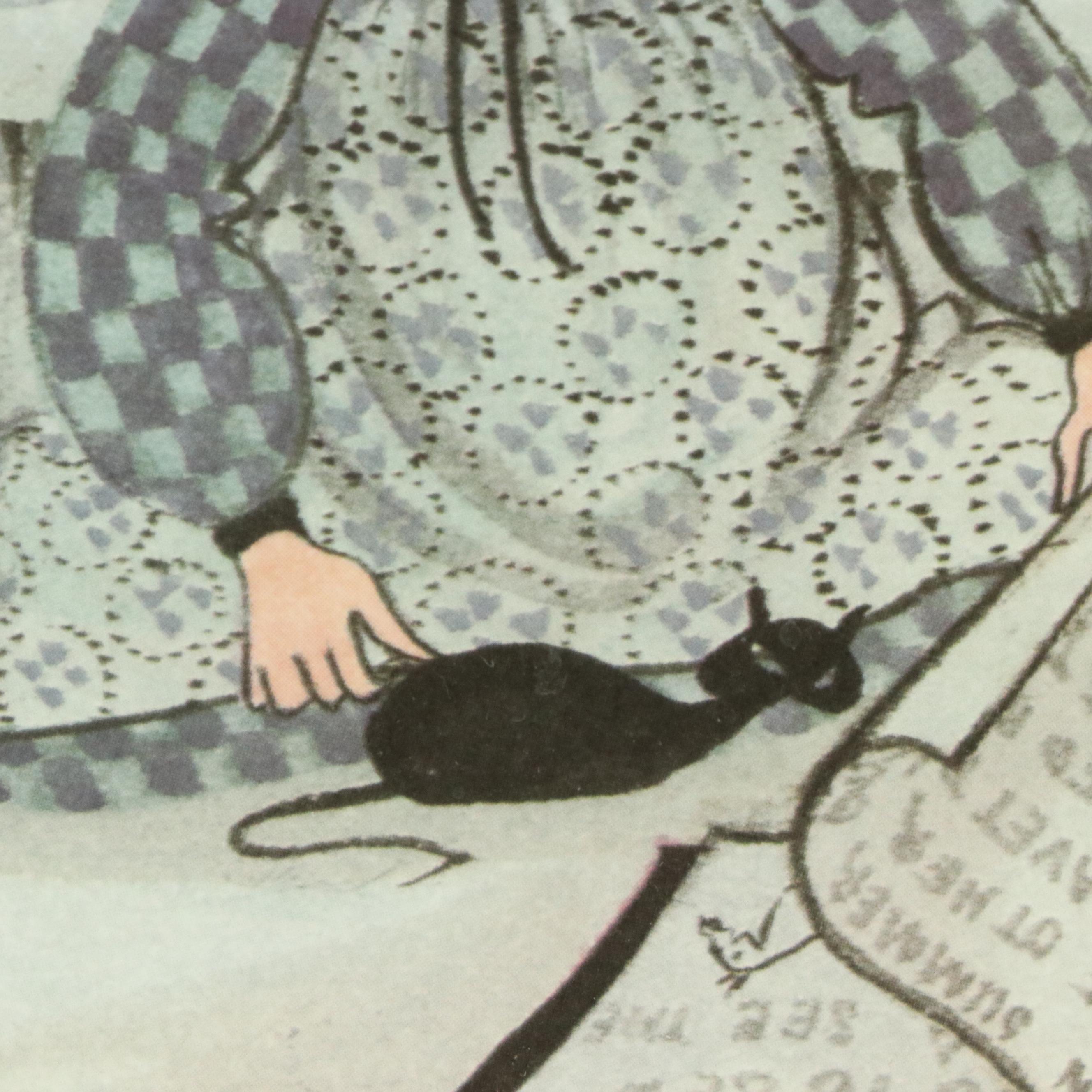 P. Buckley Moss Offset Lithograph "Story For All," 1991