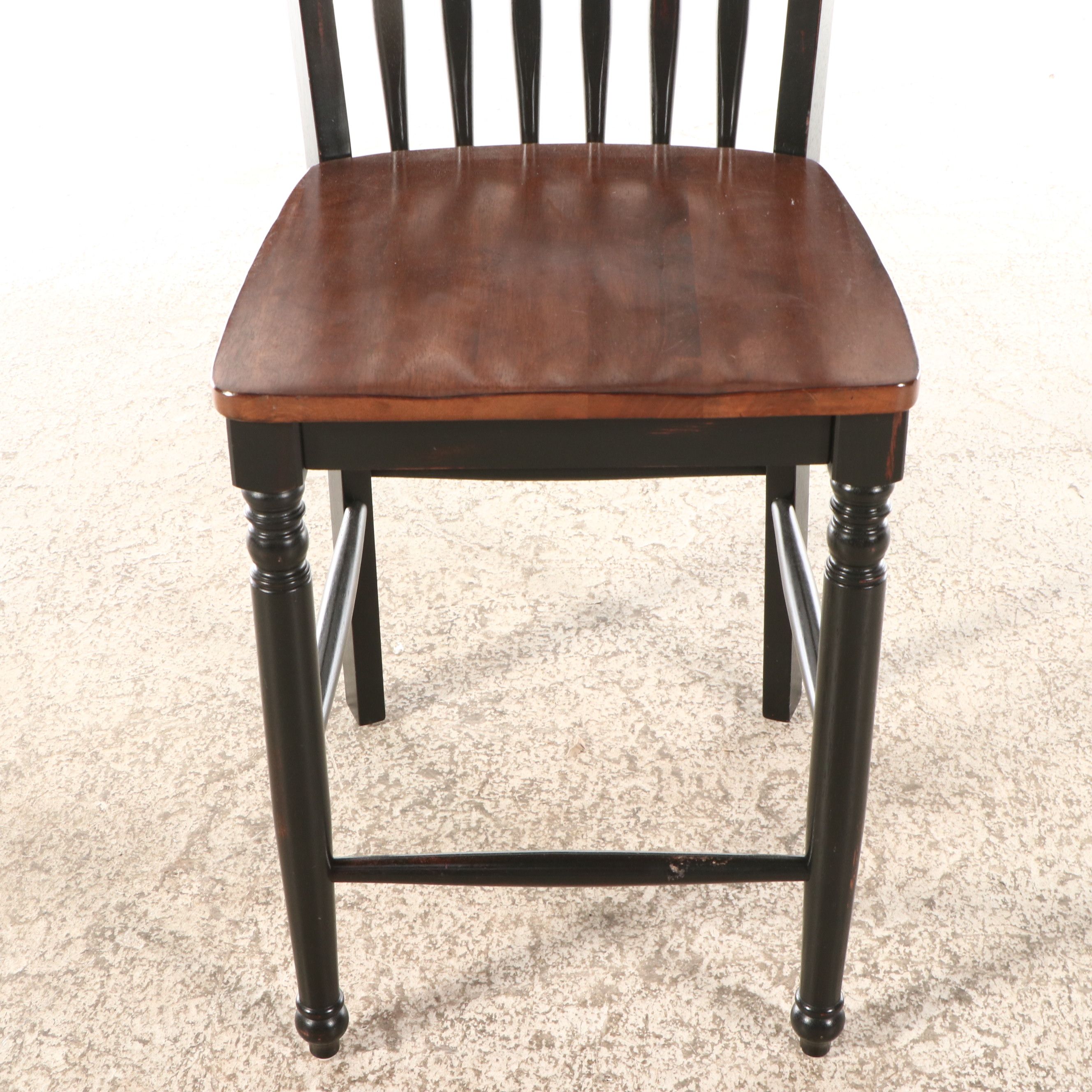 Counter-Height Dining Table with Six Side Chairs and Custom Glass Top