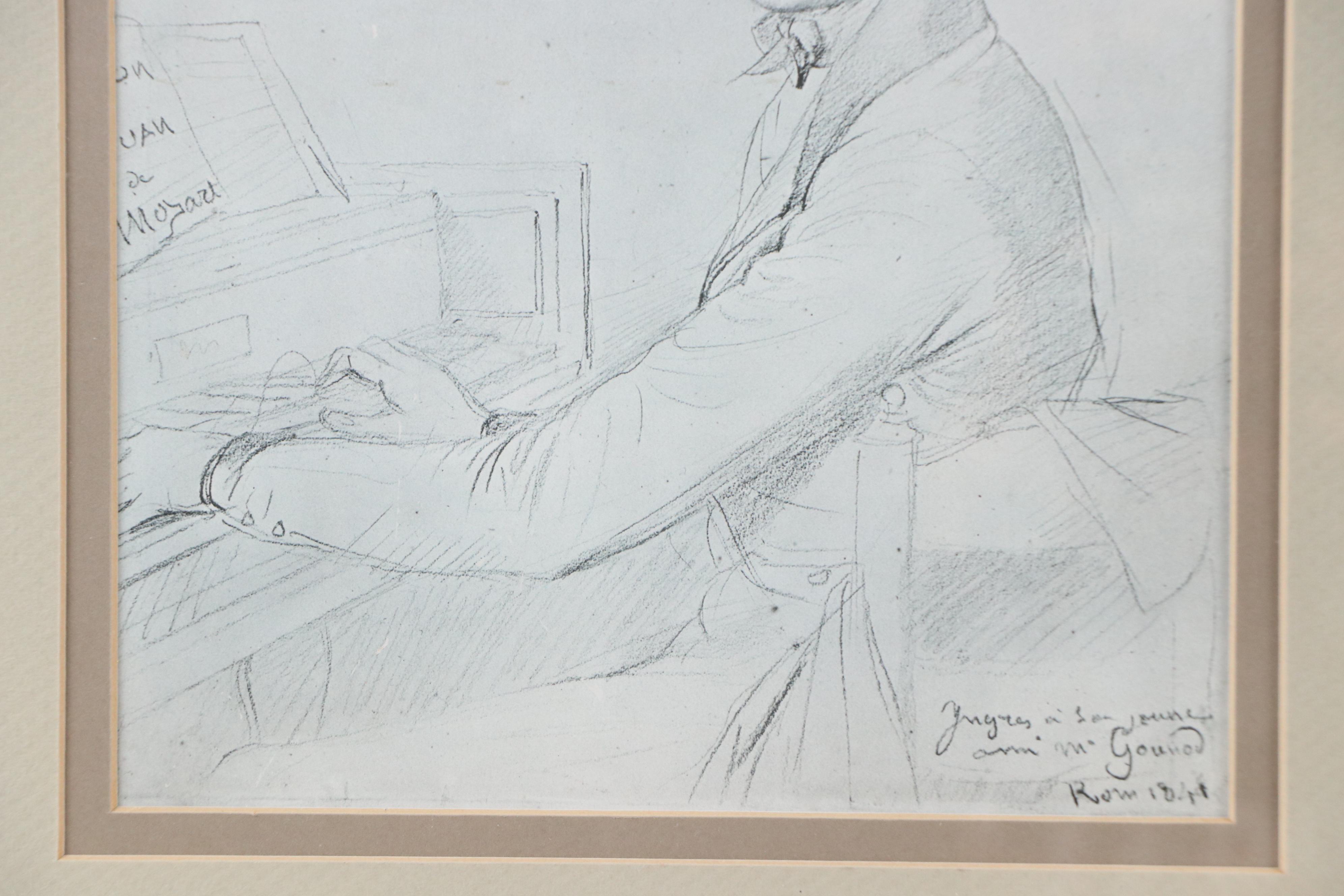 Offset Lithograph Portrait of Charles Gounod After Jean Auguste Dominique Ingres