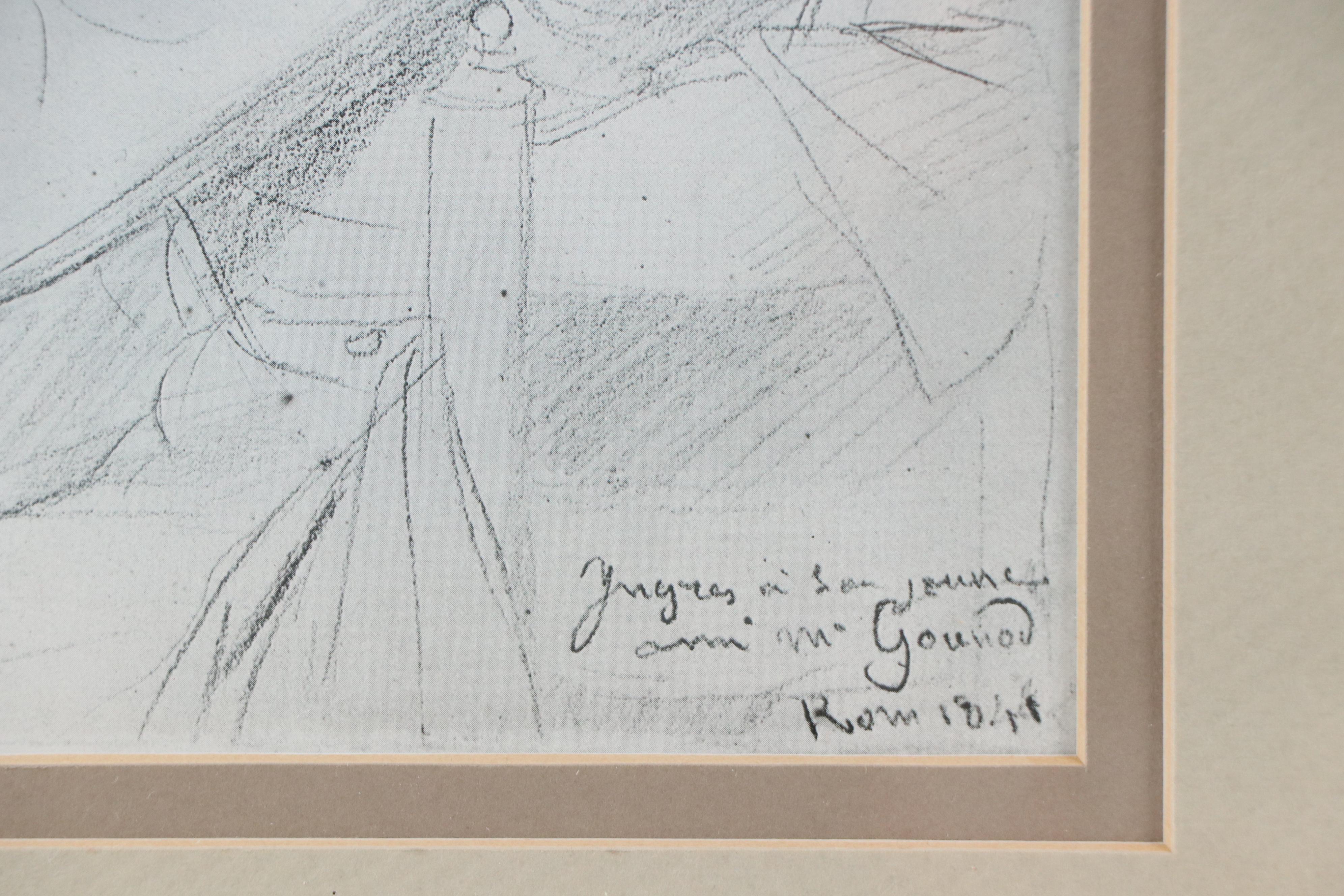 Offset Lithograph Portrait of Charles Gounod After Jean Auguste Dominique Ingres