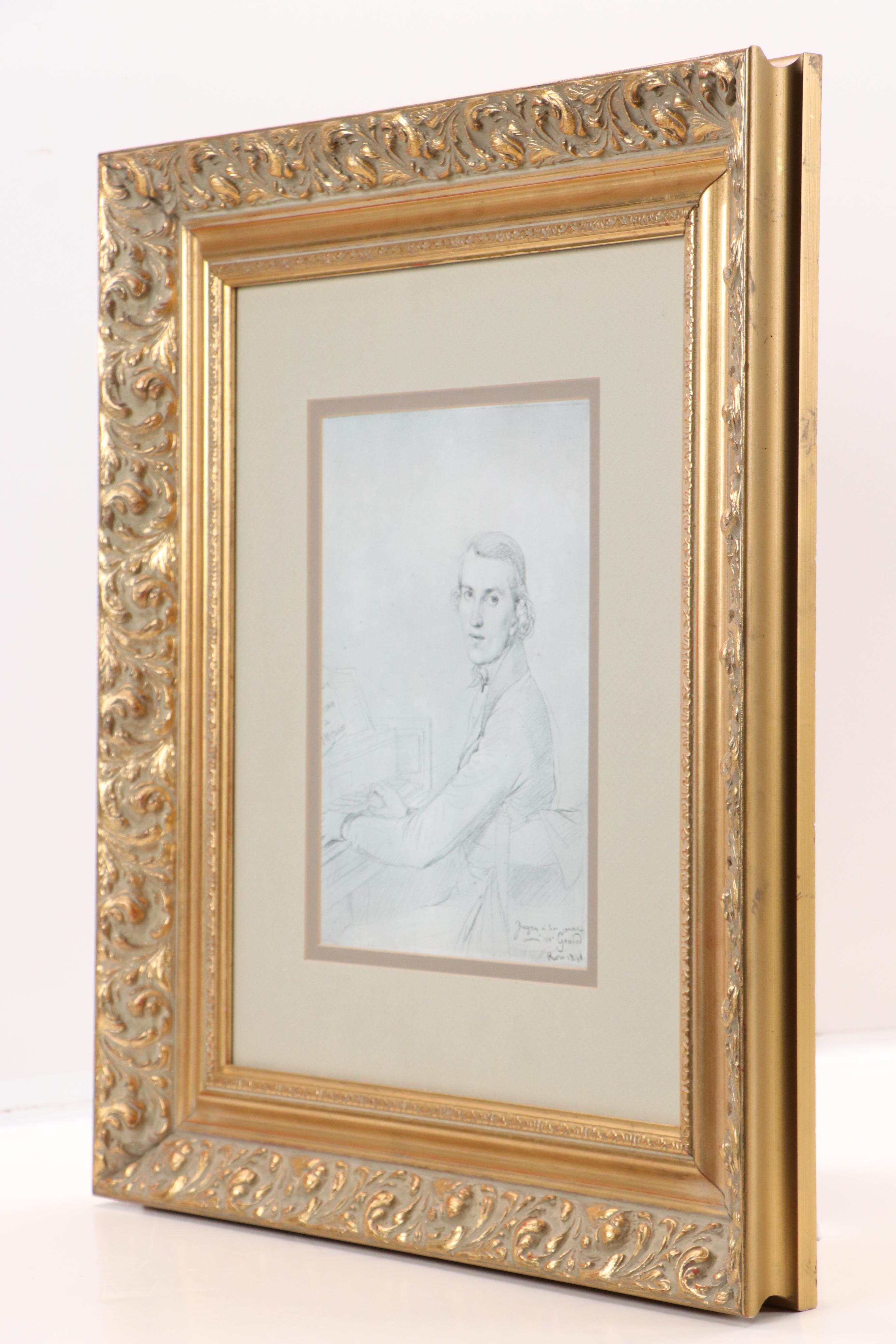 Offset Lithograph Portrait of Charles Gounod After Jean Auguste Dominique Ingres