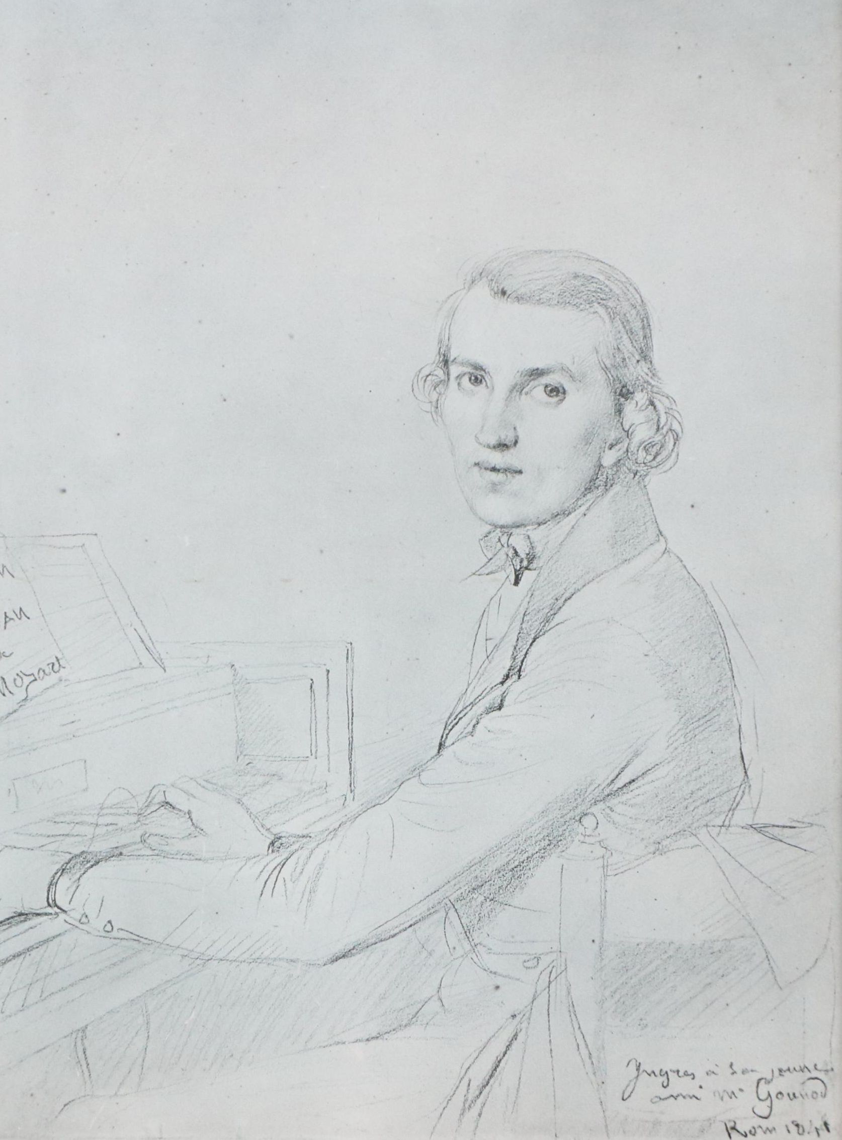 Offset Lithograph Portrait of Charles Gounod After Jean Auguste Dominique Ingres