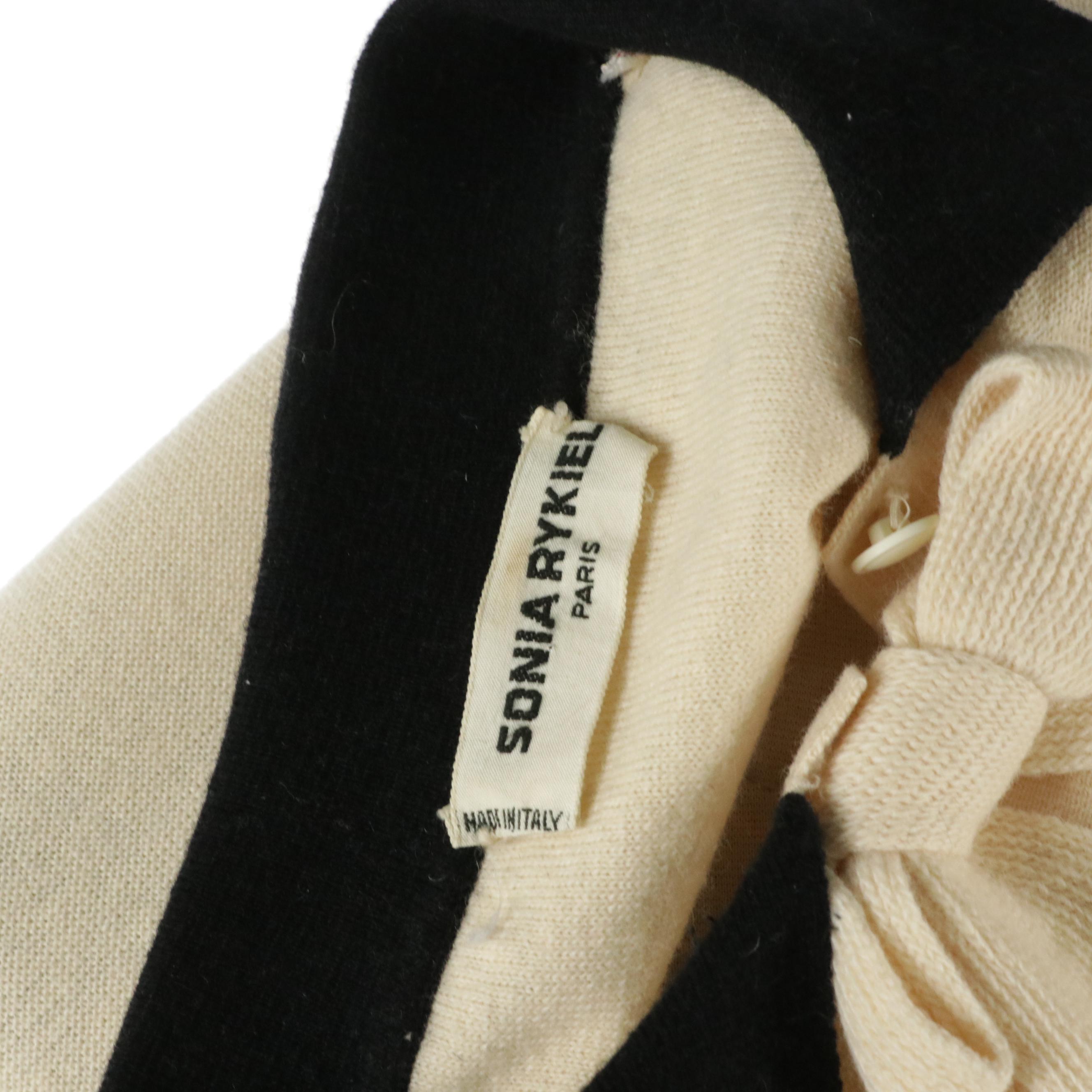 Sonia Rykiel Wool Knit Cropped Sweater and Rayon-Blend Striped Skirt