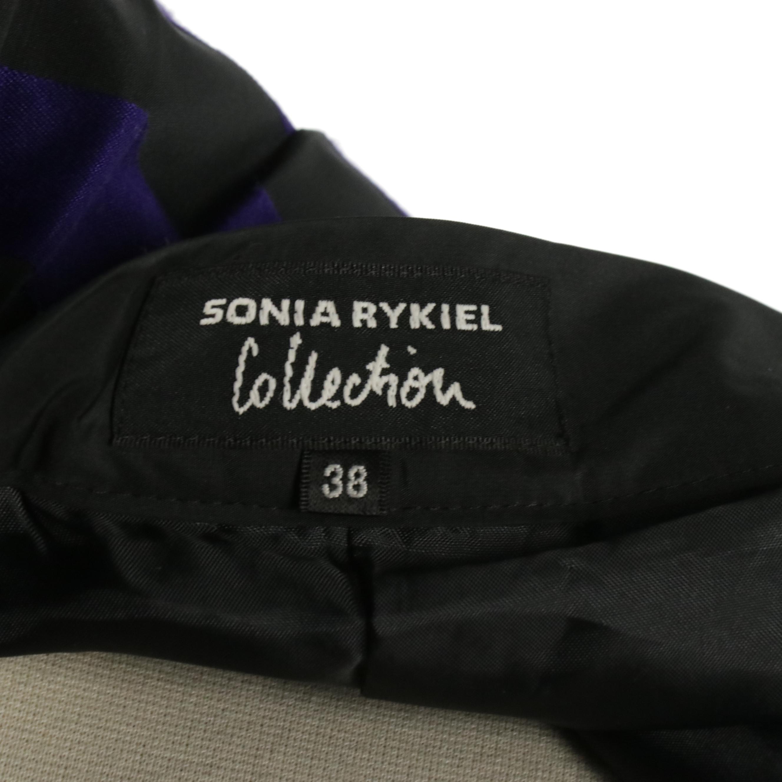 Sonia Rykiel Wool Knit Cropped Sweater and Rayon-Blend Striped Skirt