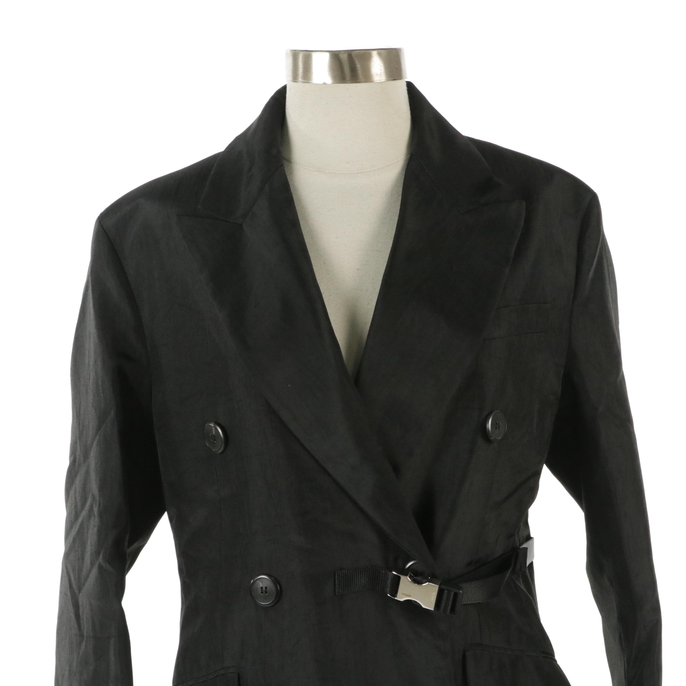 Prada Double-Breasted Trench Coat with Belt Detail