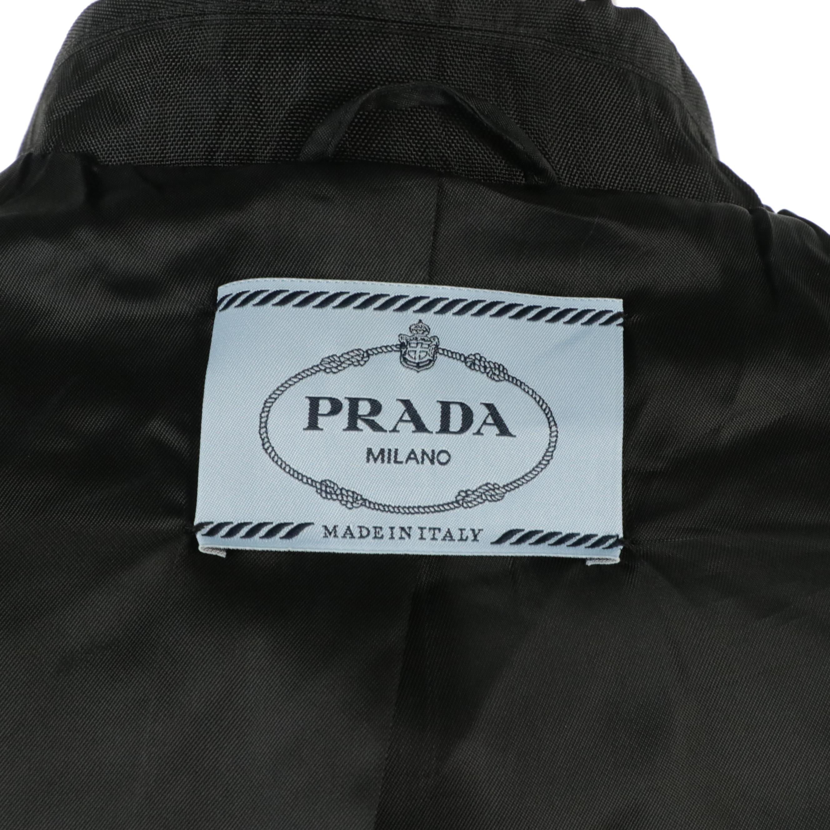 Prada Double-Breasted Trench Coat with Belt Detail