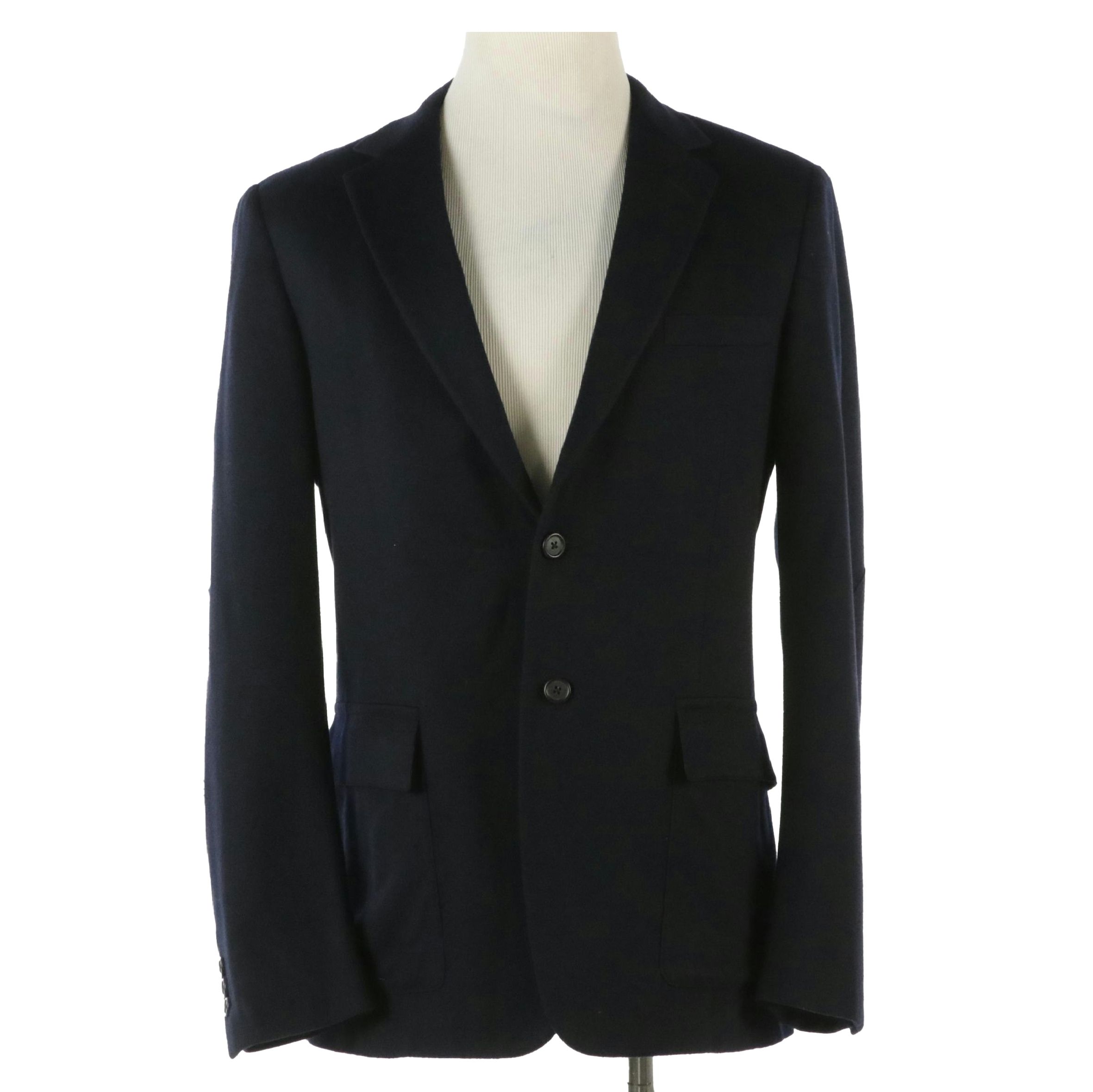 Men's Prada Navy Cashmere Two-Button Blazer Jacket