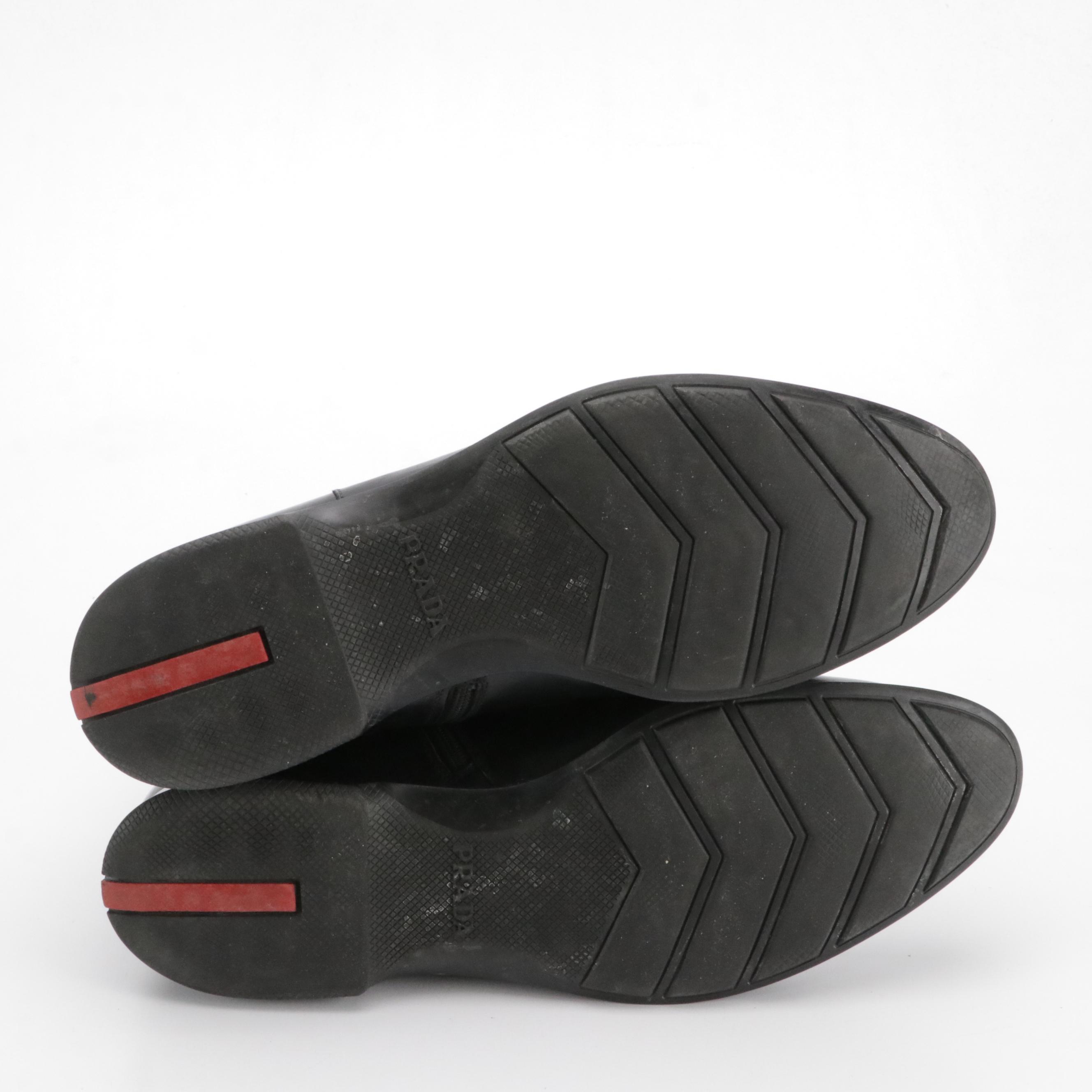 Men's Prada Black Leather Ankle Boots