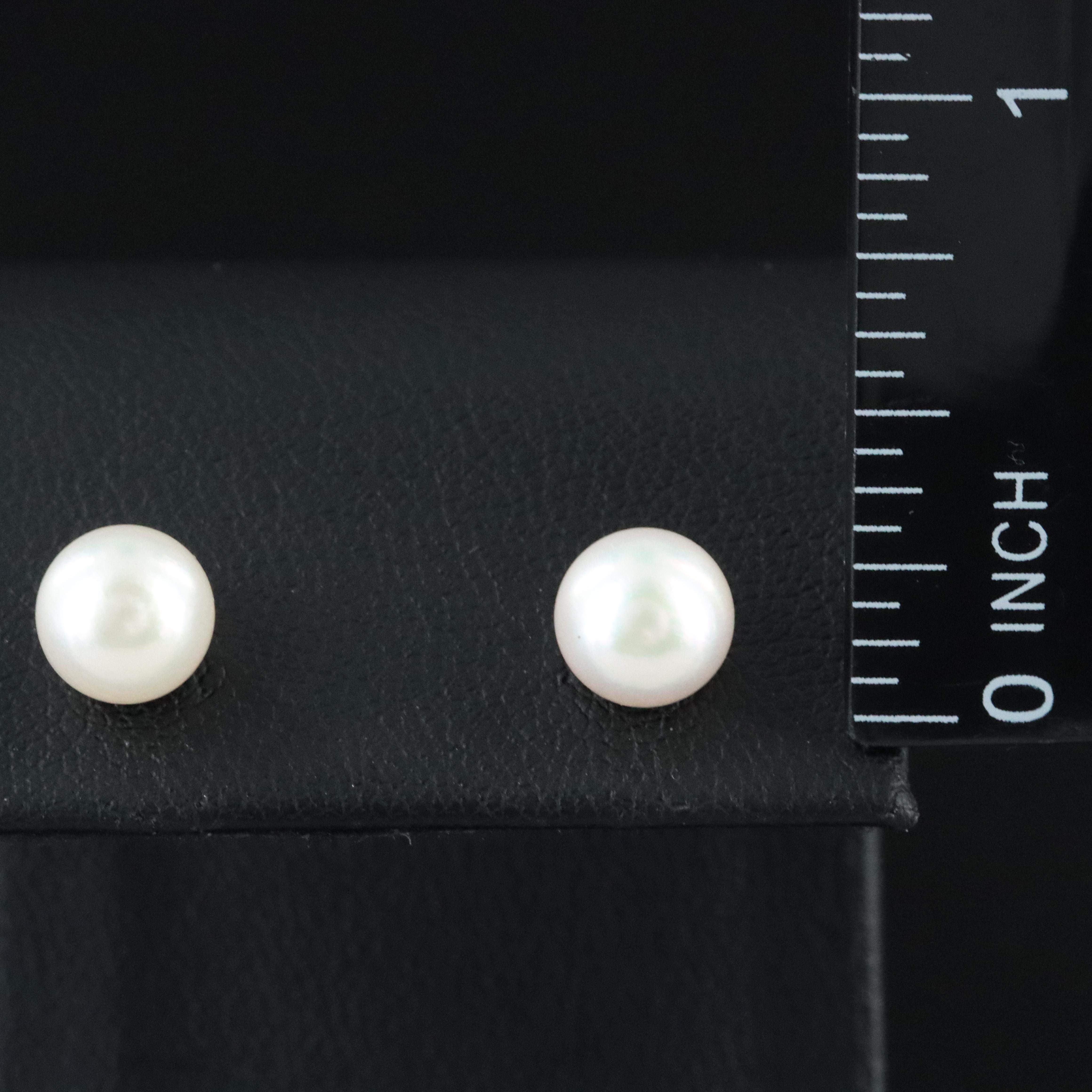 14K Pearl Stud Earrings