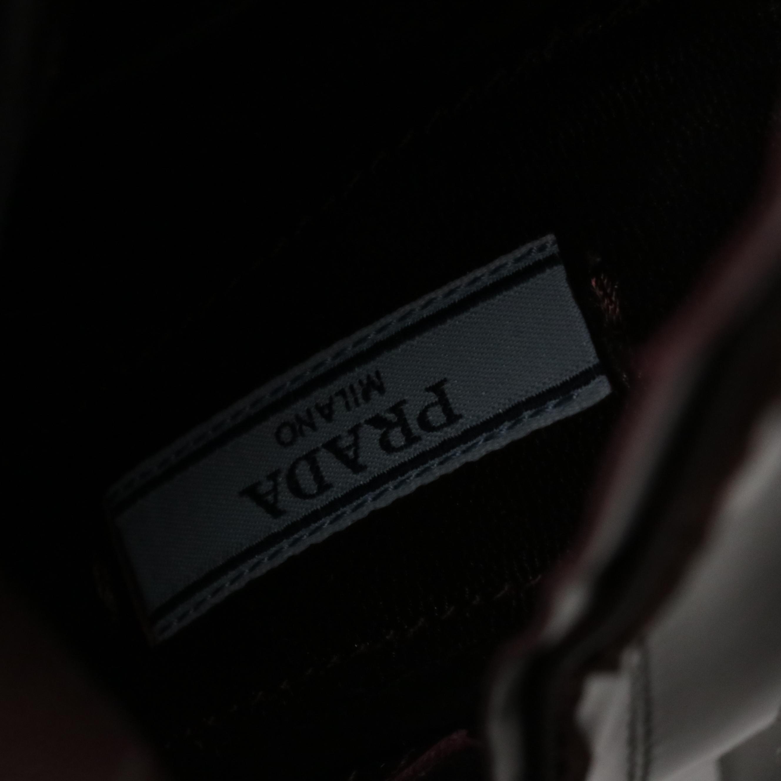 Prada Velvet Lace-Up Ankle Boots in Deep Burgundy Calfskin Leather