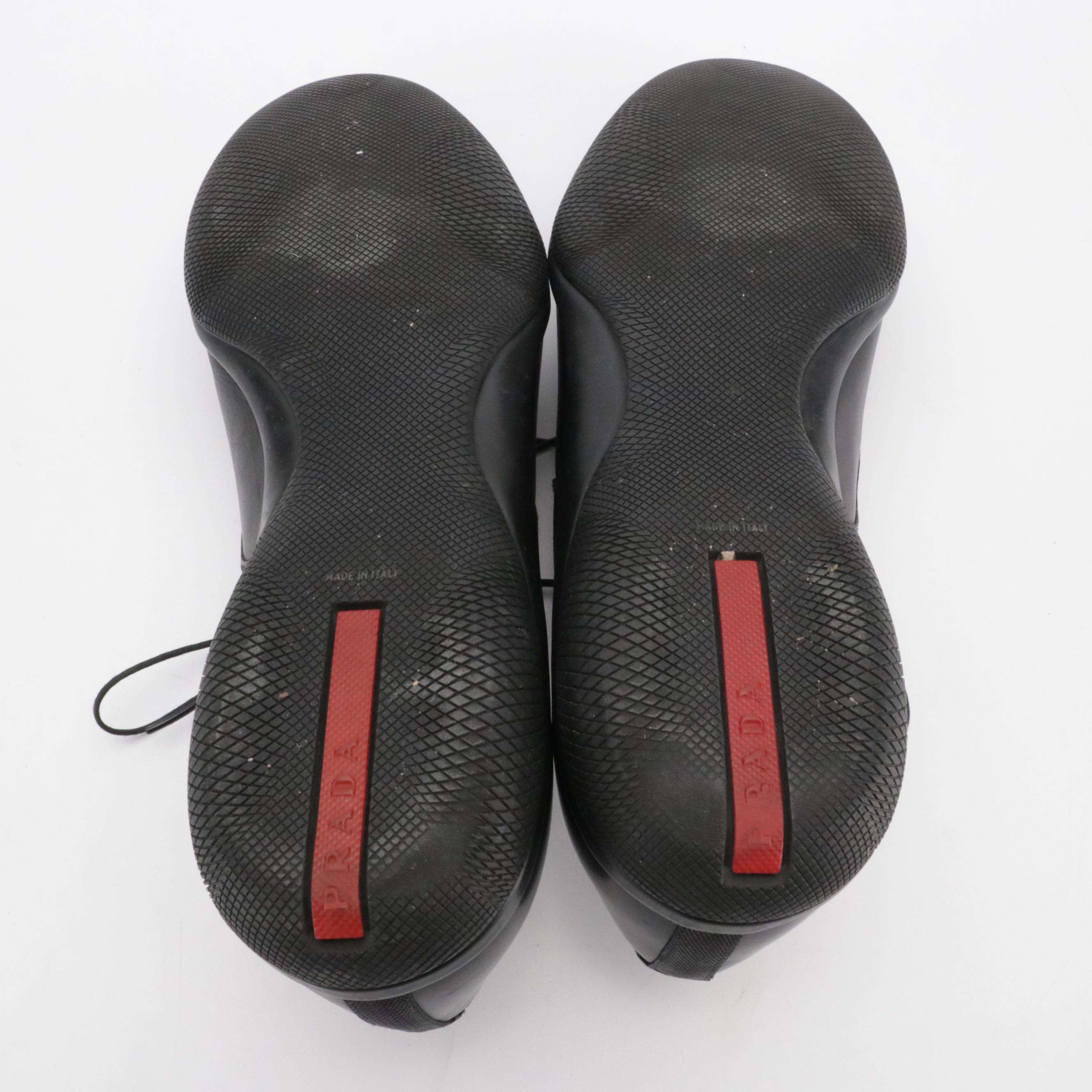 Men's Prada Black Leather Lace-Up Dress Shoes